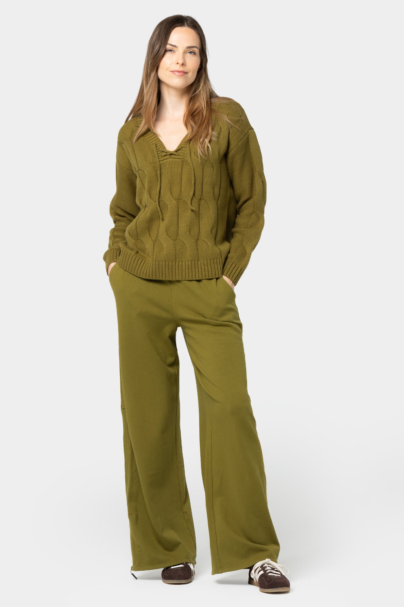 Pull On Full Length Pant with Zippers