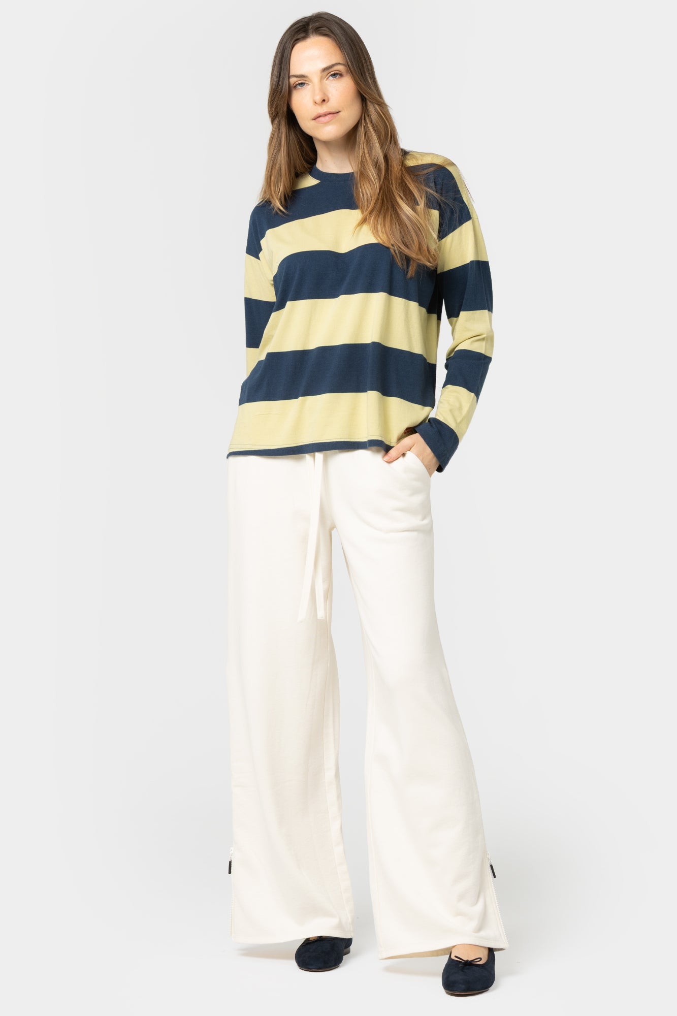 Pull On Full Length Pant with Zippers