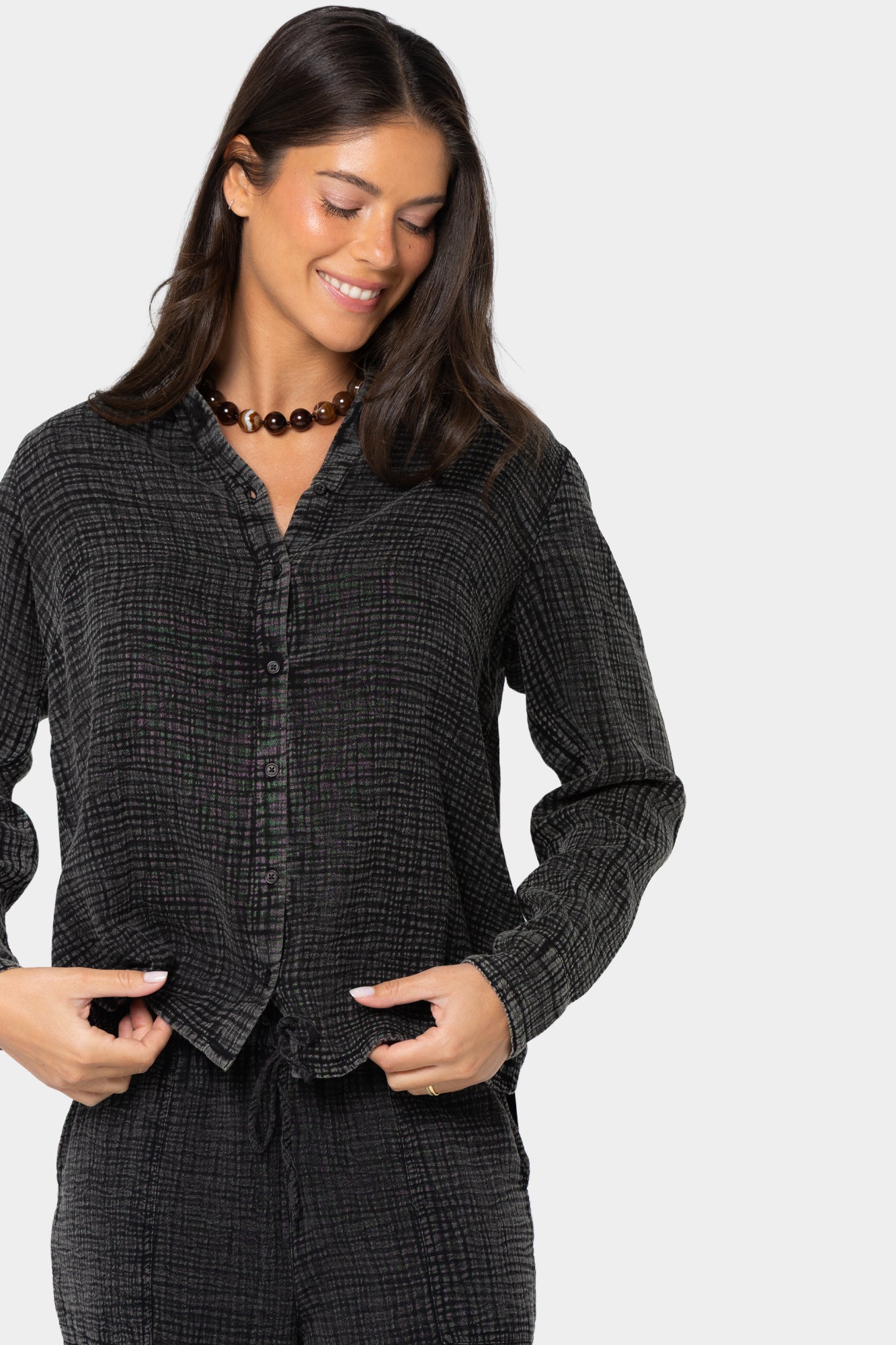 Gauze Top with Embroidery
