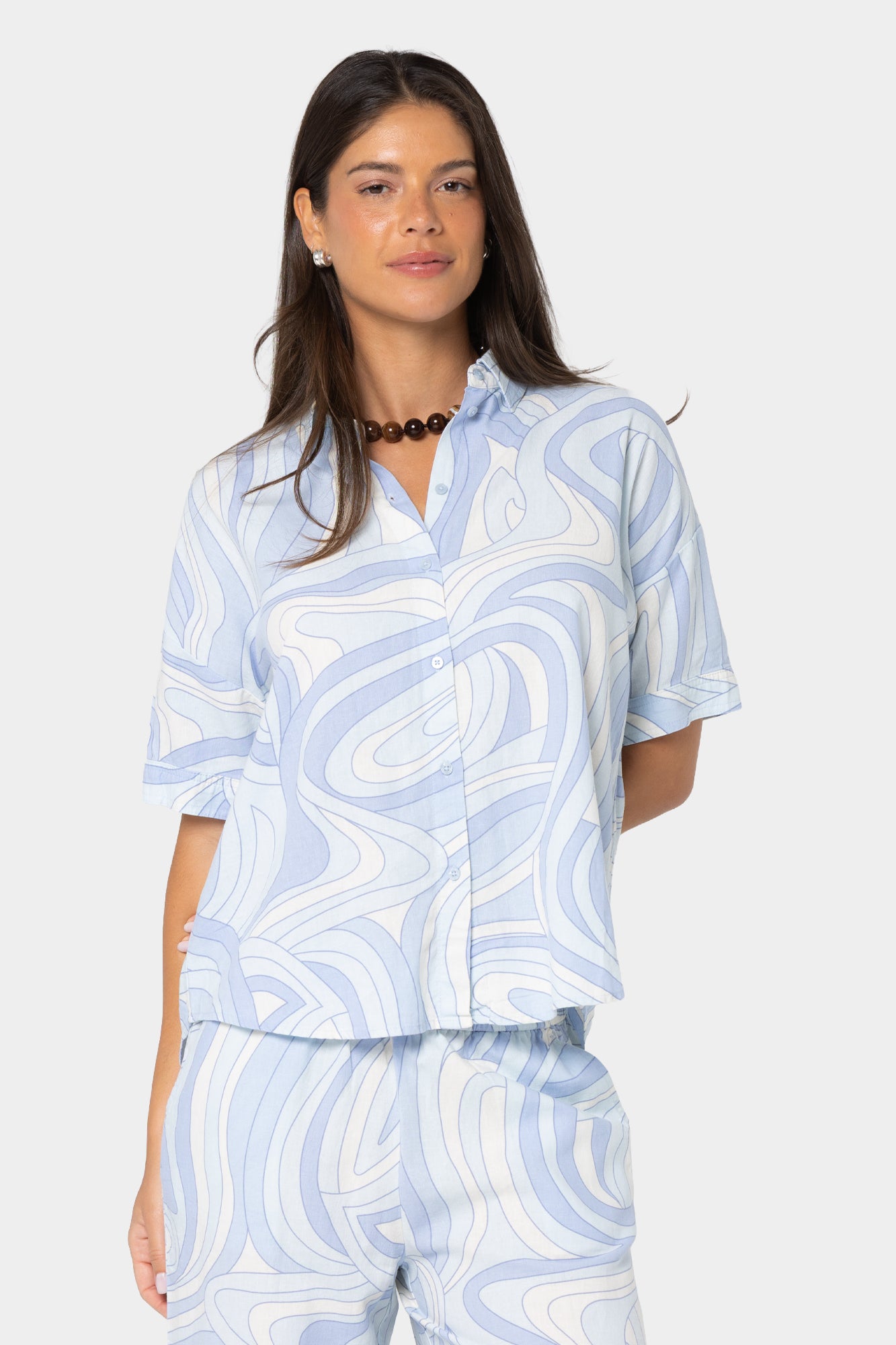Boheme Linen Button Up Polo Top