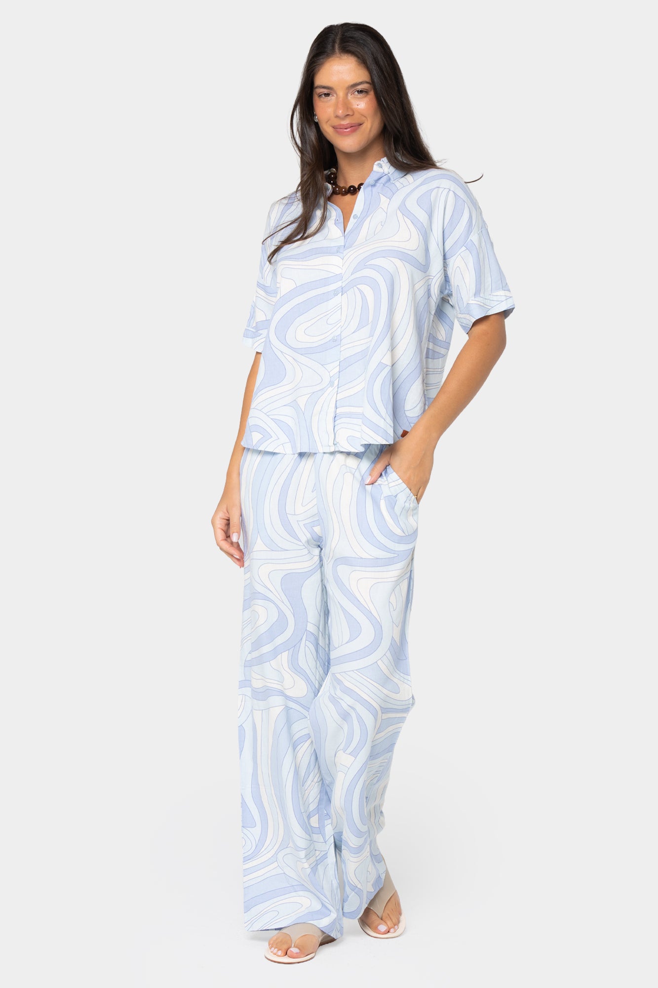 Boheme Full Length Linen Wide Leg Pants