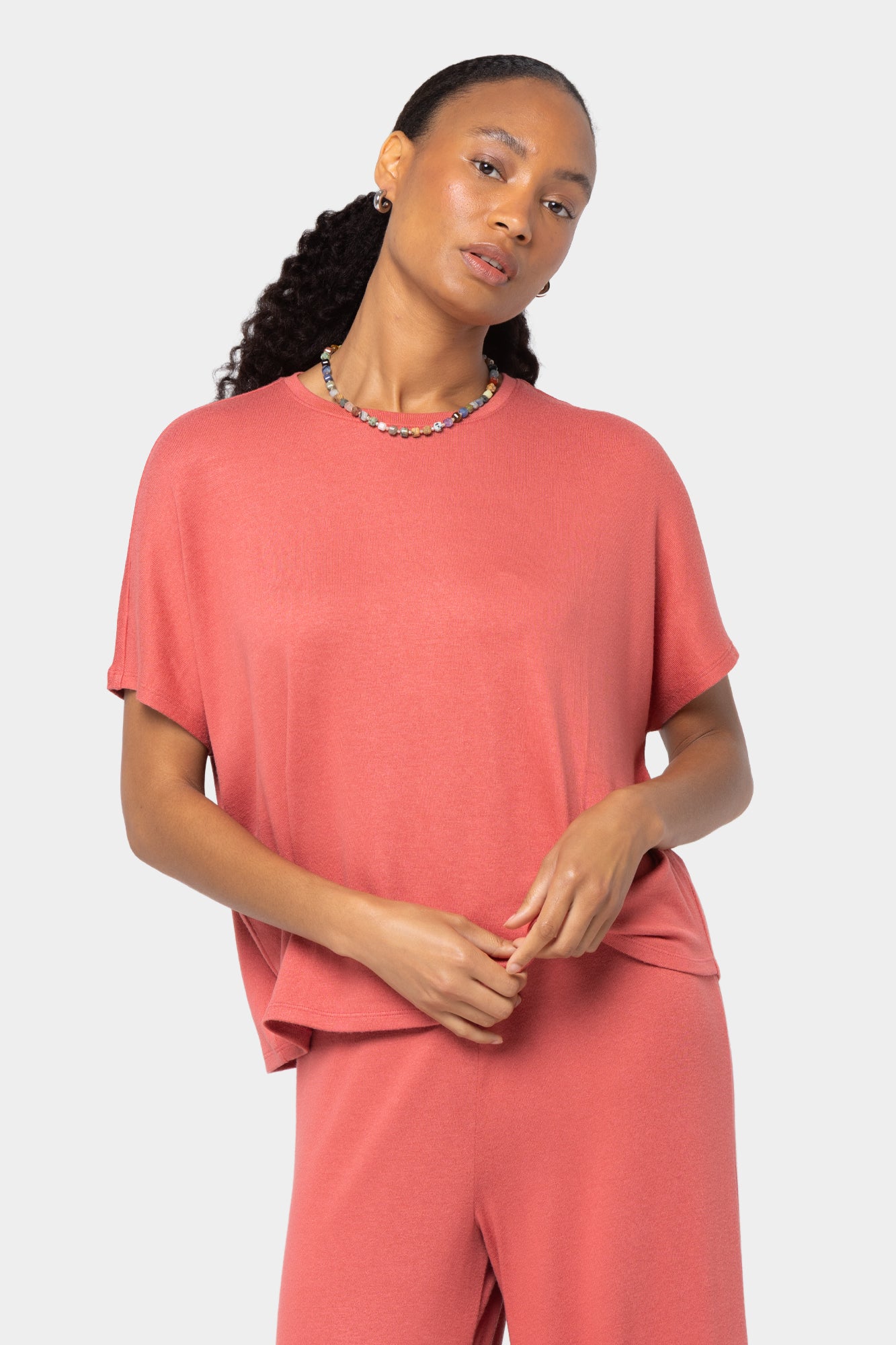 Wide Crew Neck Comfy Dolman Top