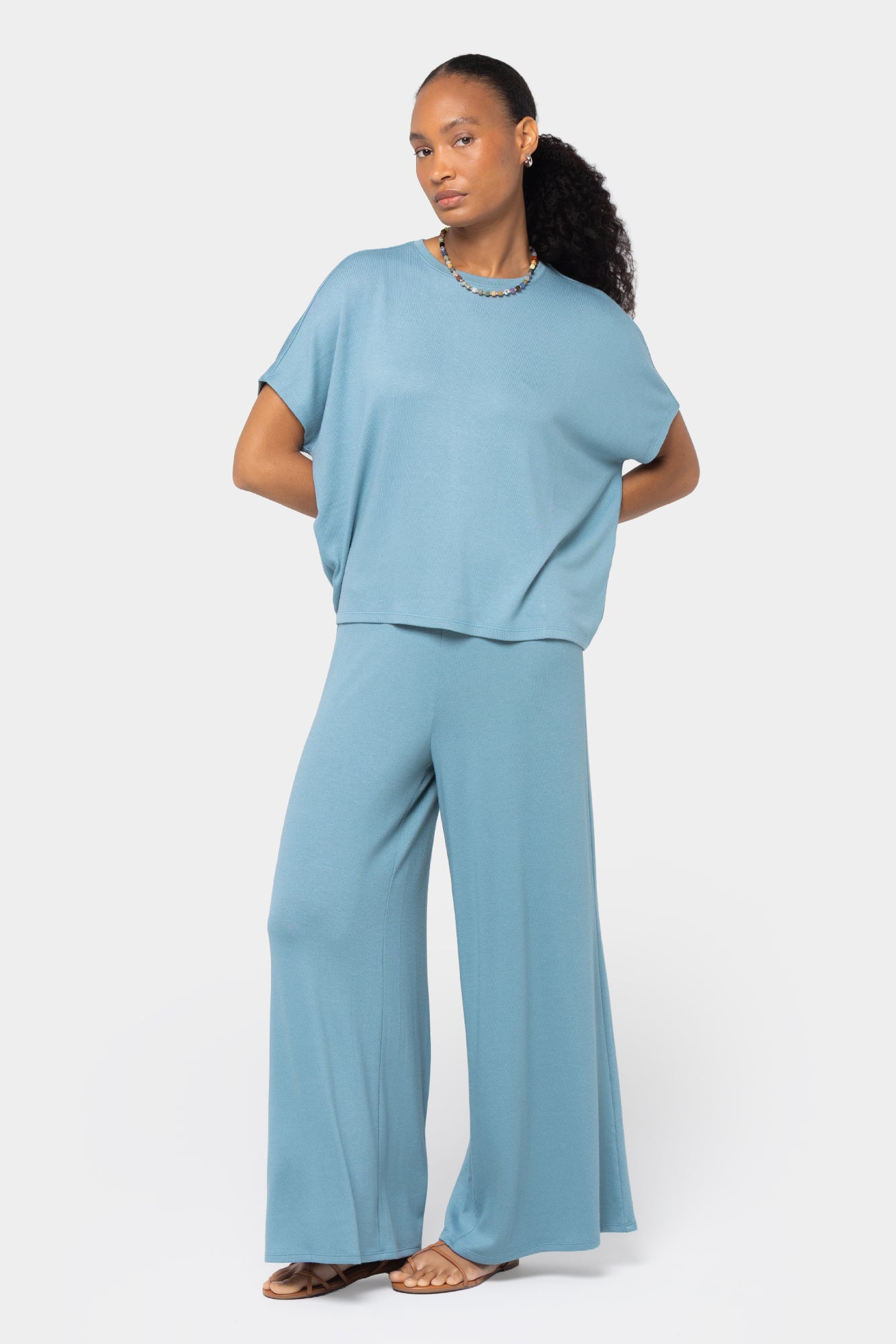 Wide Crew Neck Comfy Dolman Top