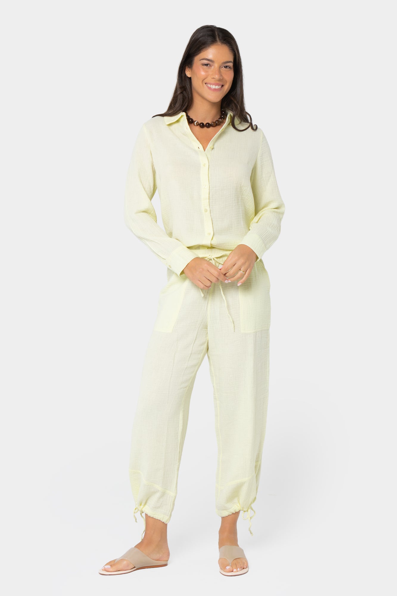 Gauze Top with Embroidery