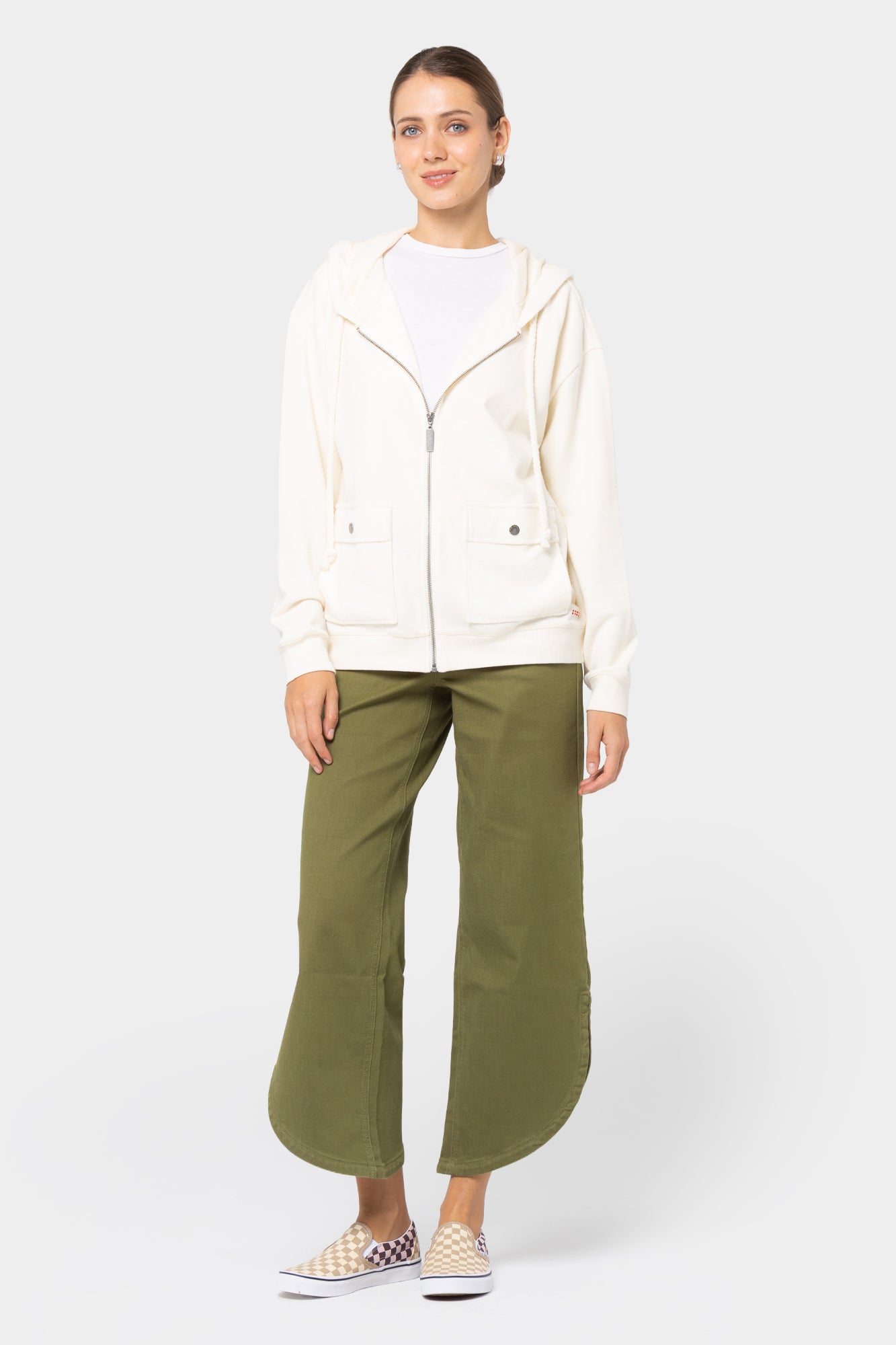 Curved Tulip Hem Straight Leg Jeans