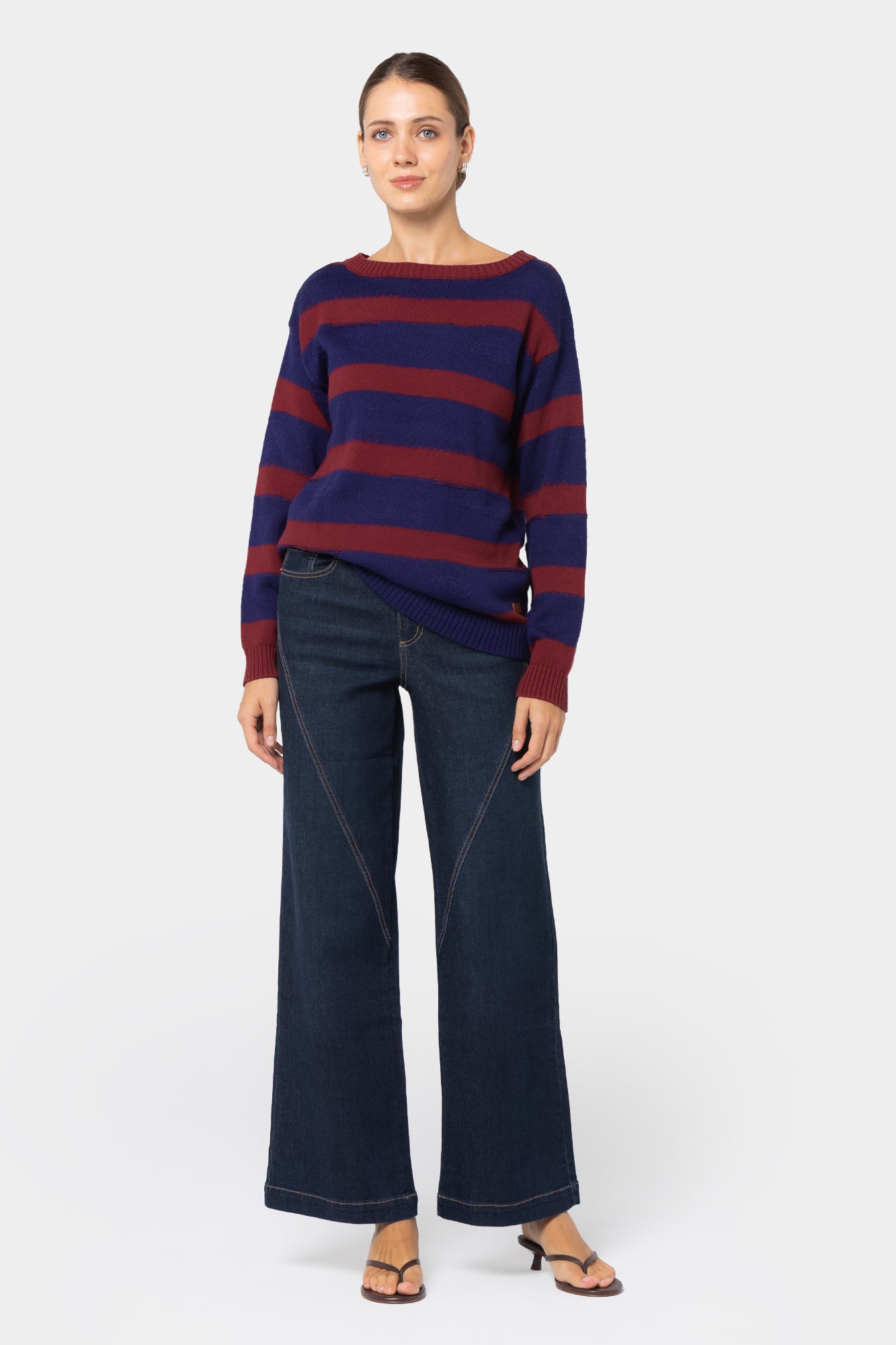 Mixed Yarn Stripe Sweater