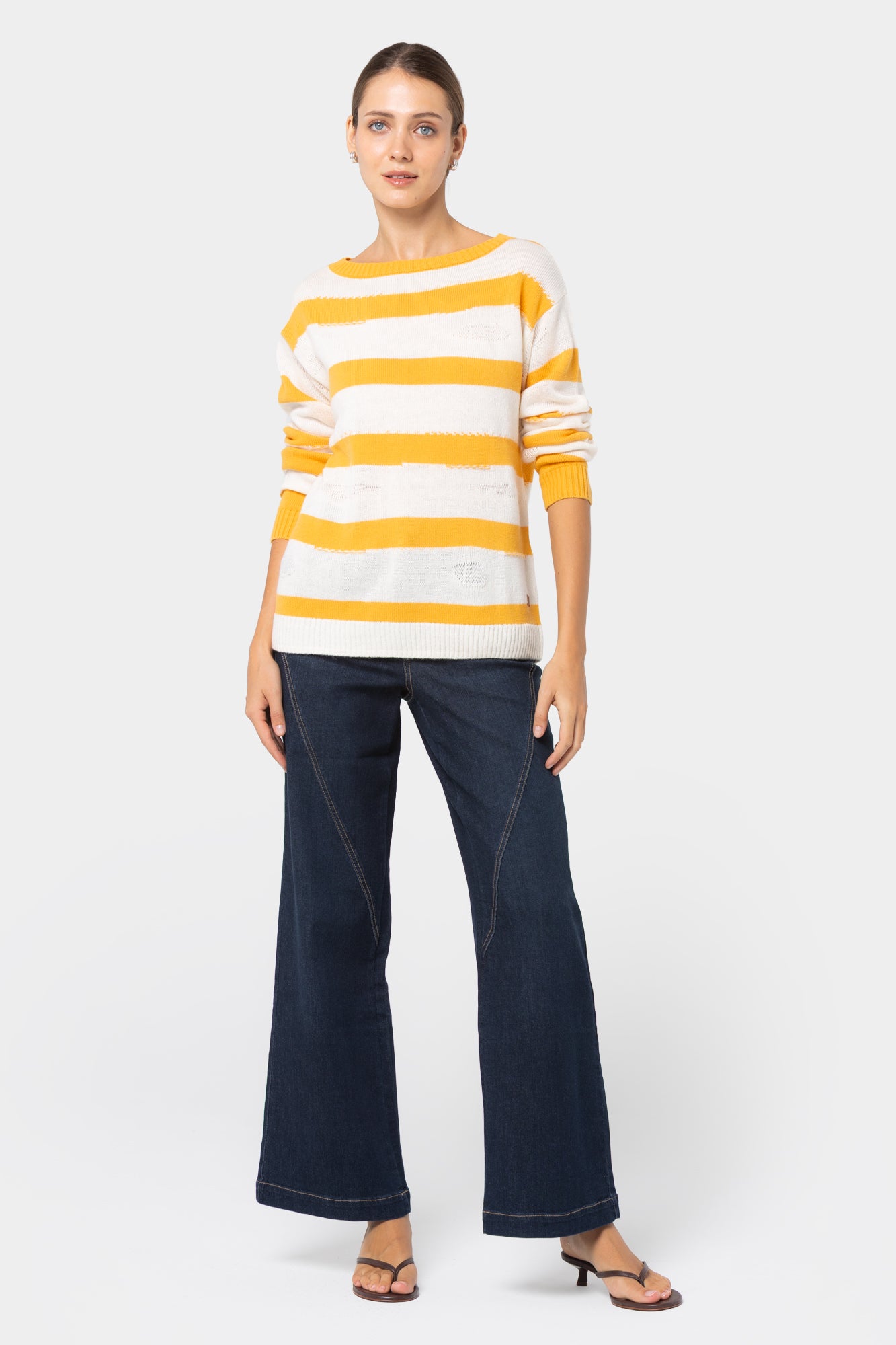 Mixed Yarn Stripe Sweater