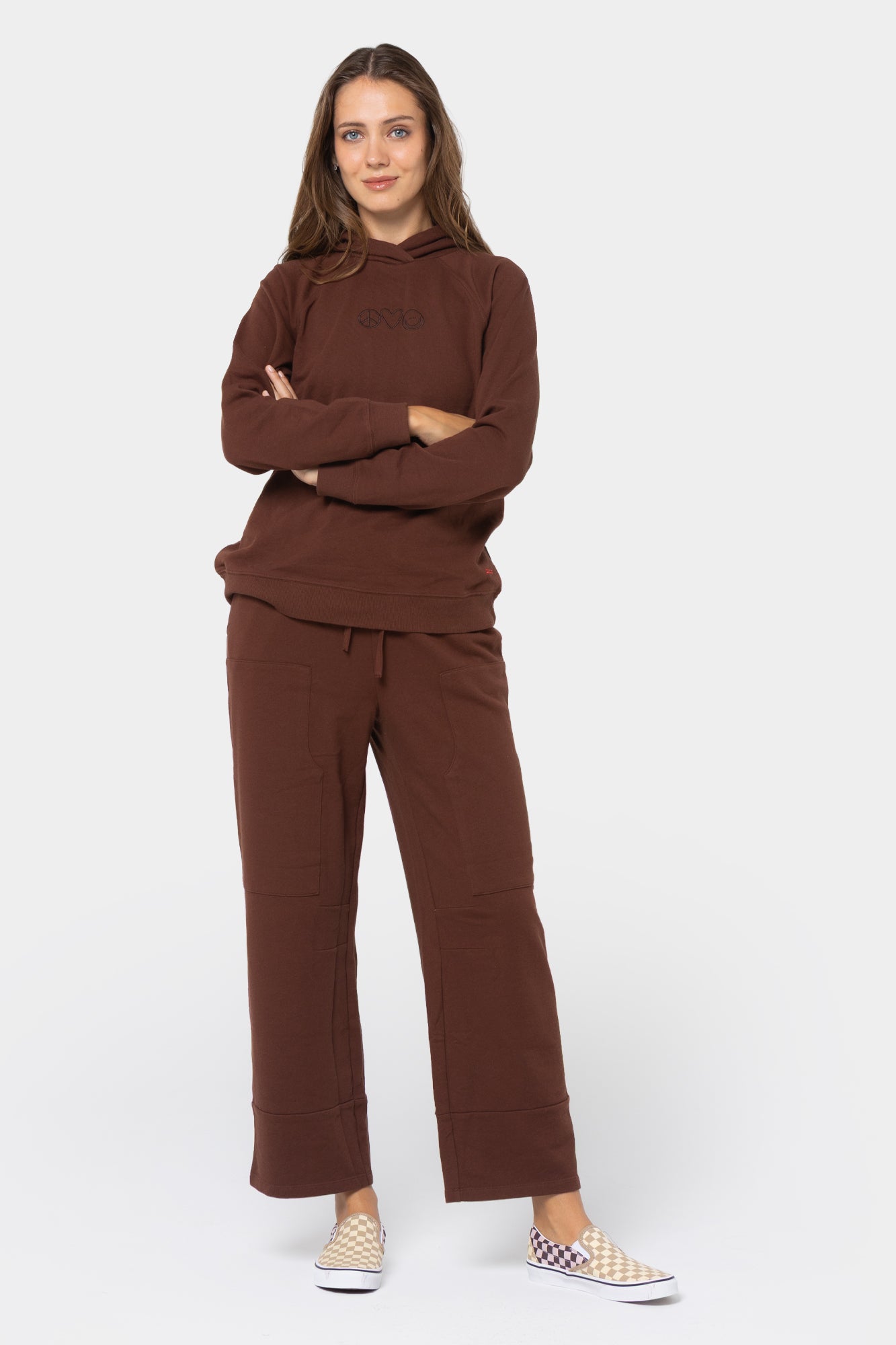 French Terry Cord Mix Pull On Pants