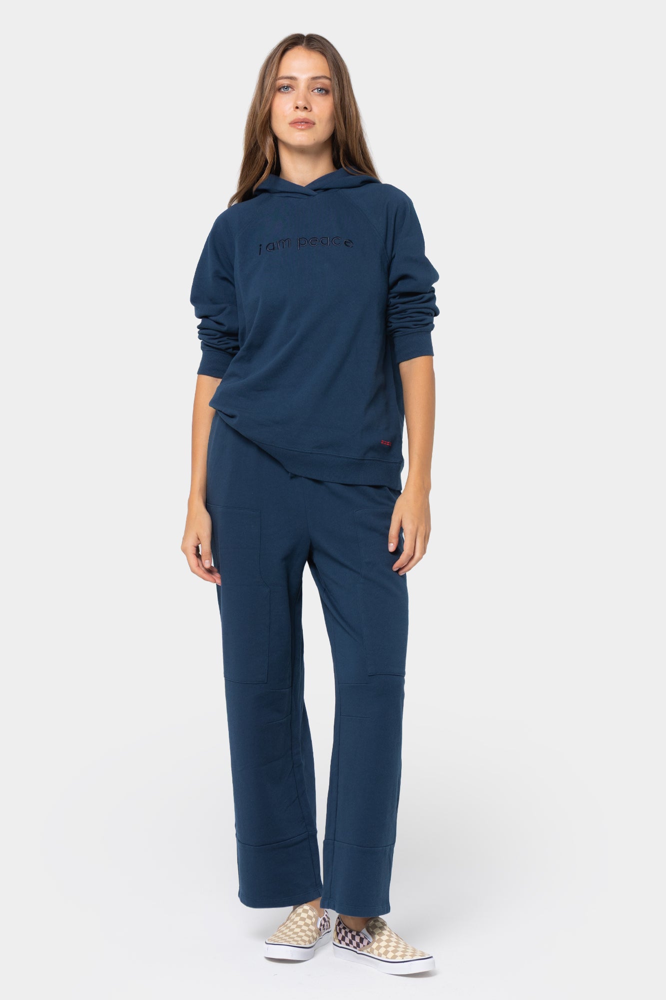 French Terry Cord Mix Pull On Pants
