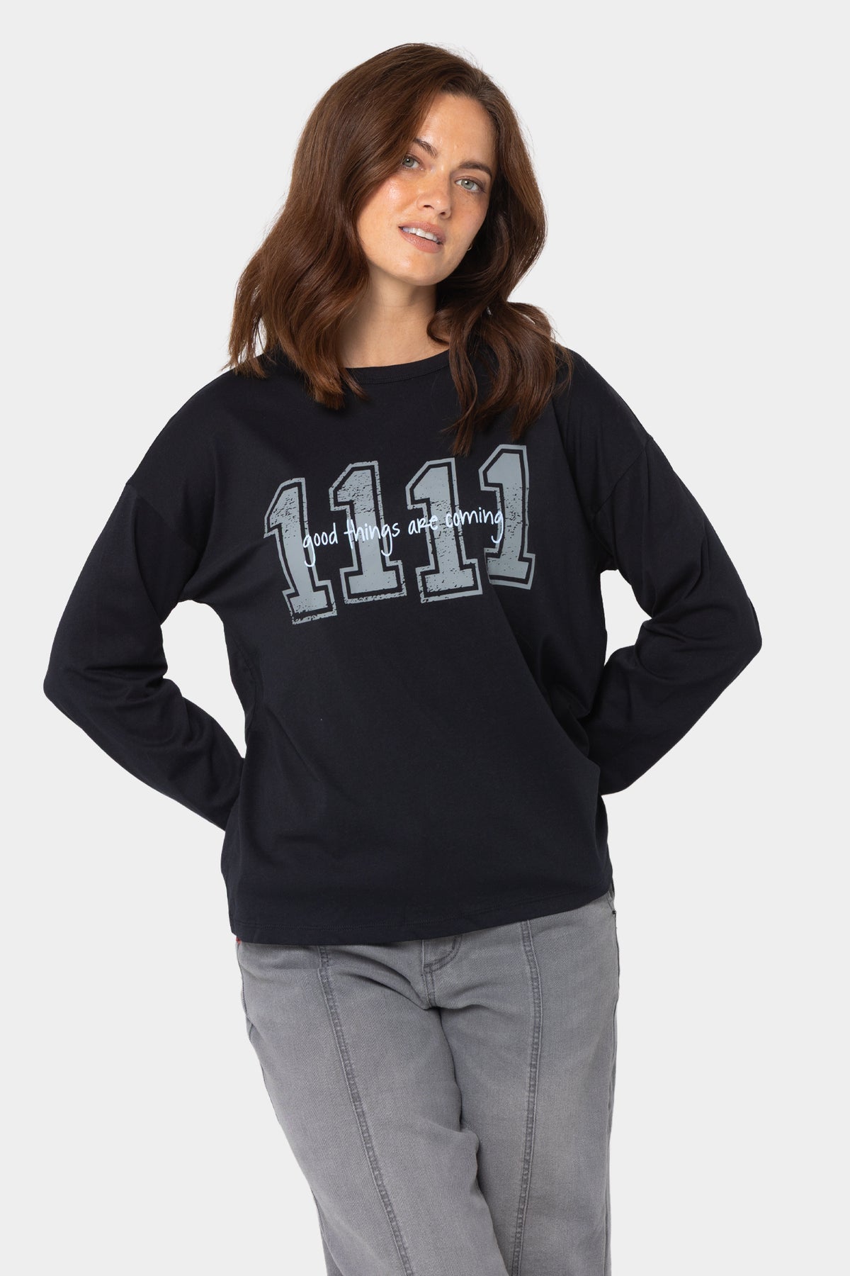 Elbow Sleeve Crew Neck Printed Tee