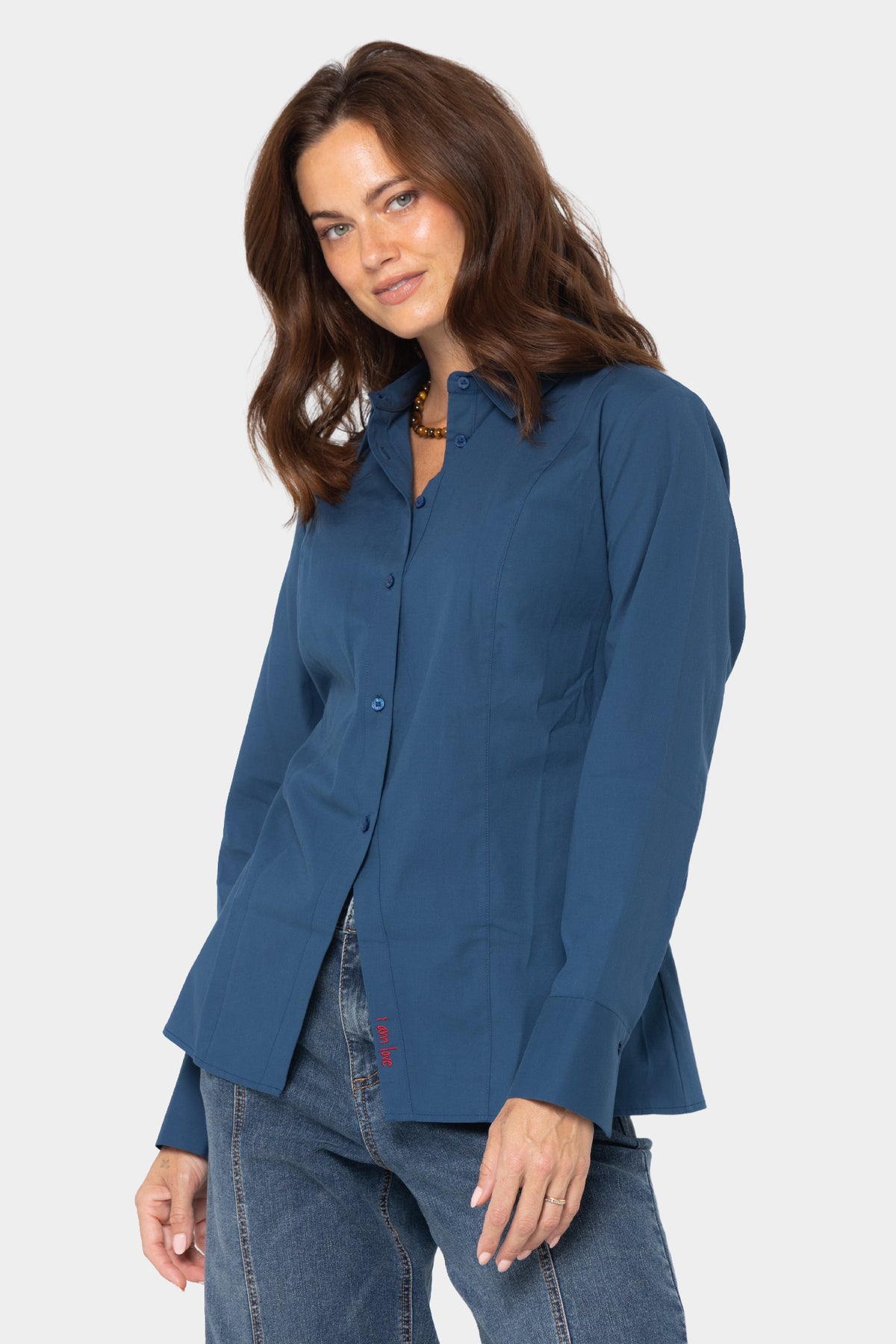 Collar Button up with Affirmation