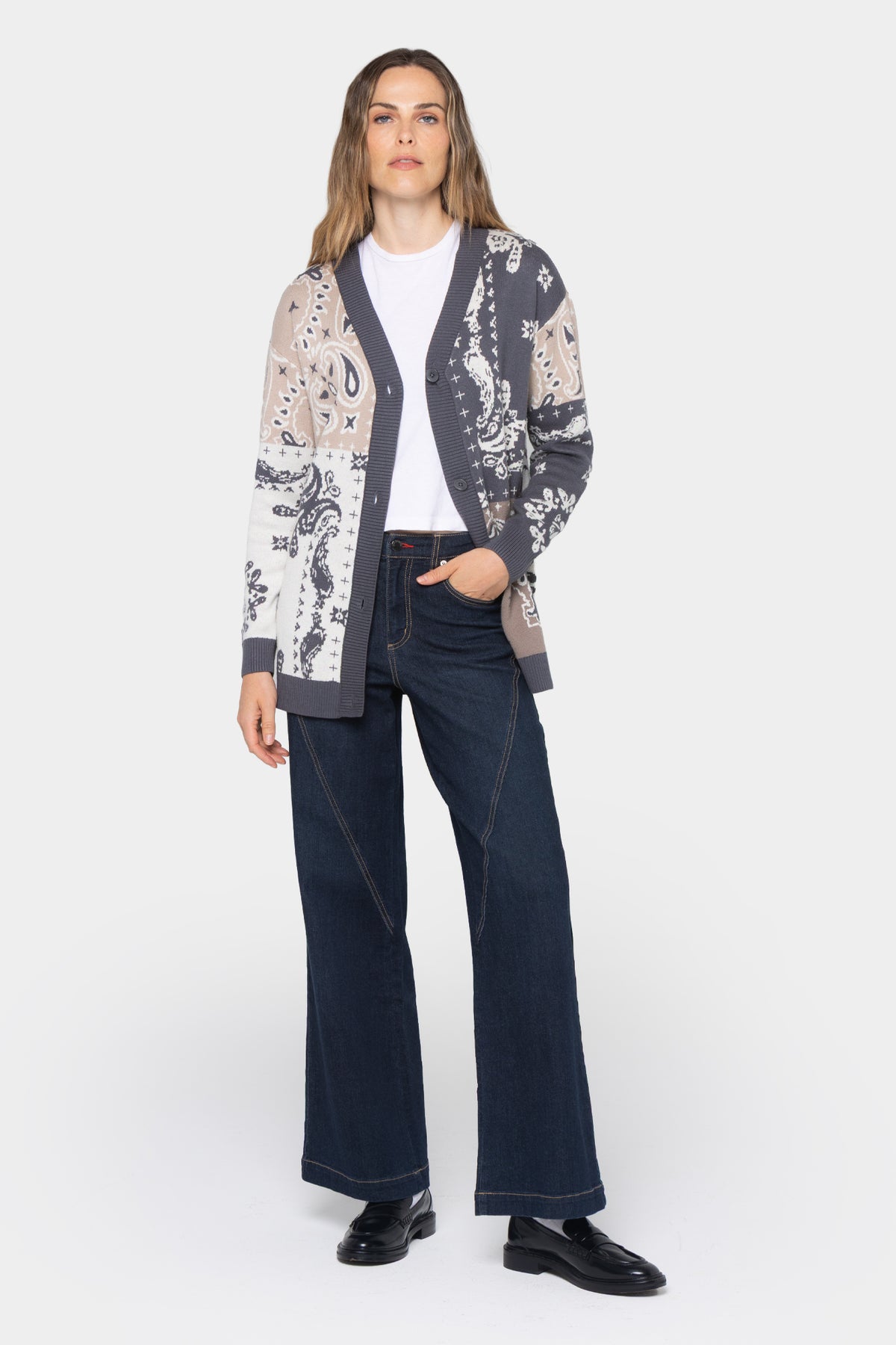 Motif Boyfriend Cardigan