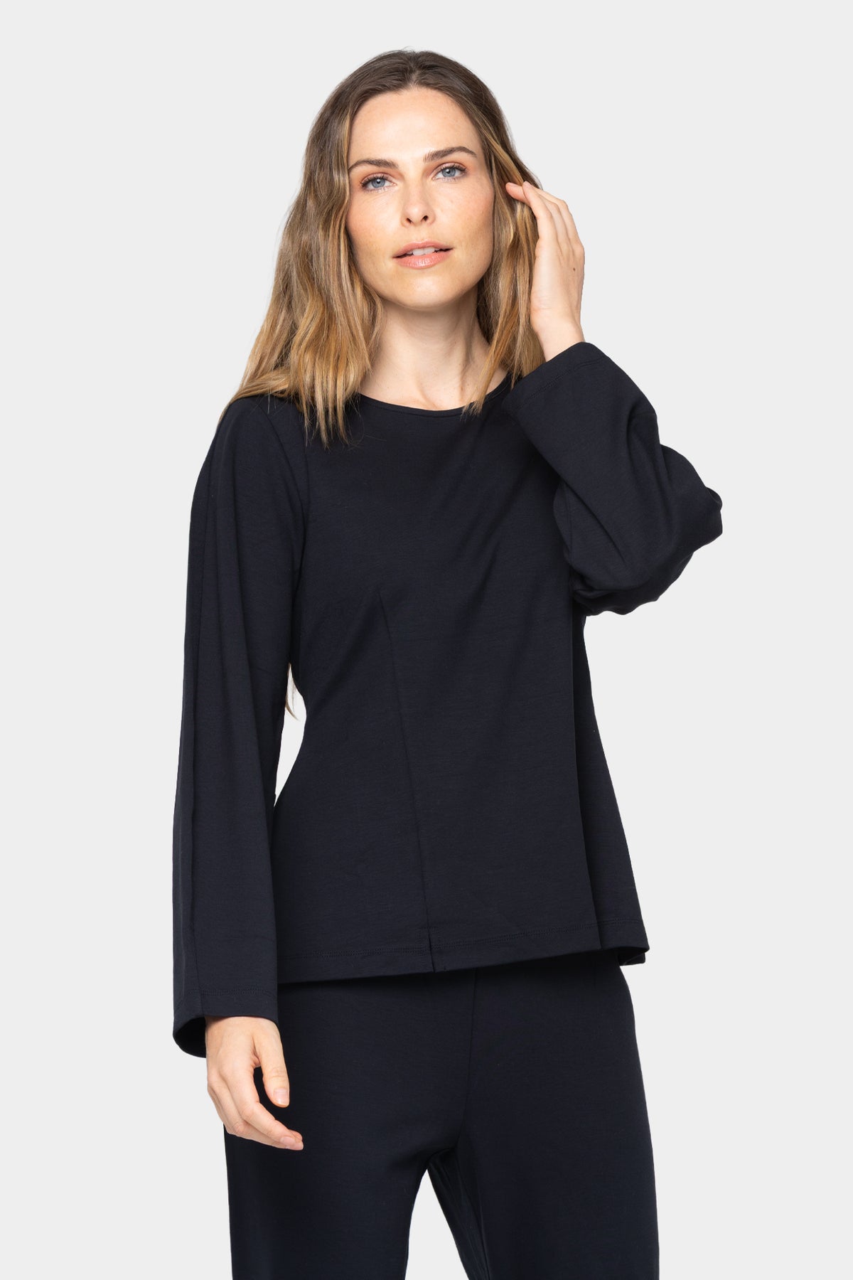 Crew Neck Long Sleeve Ponte Top
