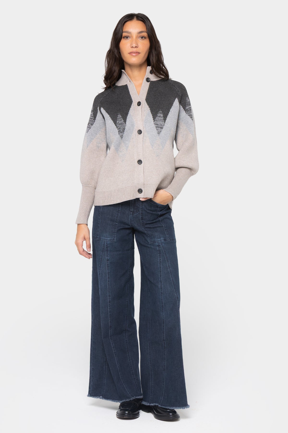 Split Seam Wide Leg Jeans