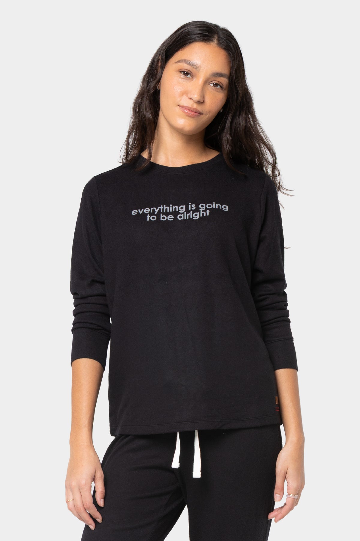 Comfy Crew Neck Long Sleeve Affirmation Tee