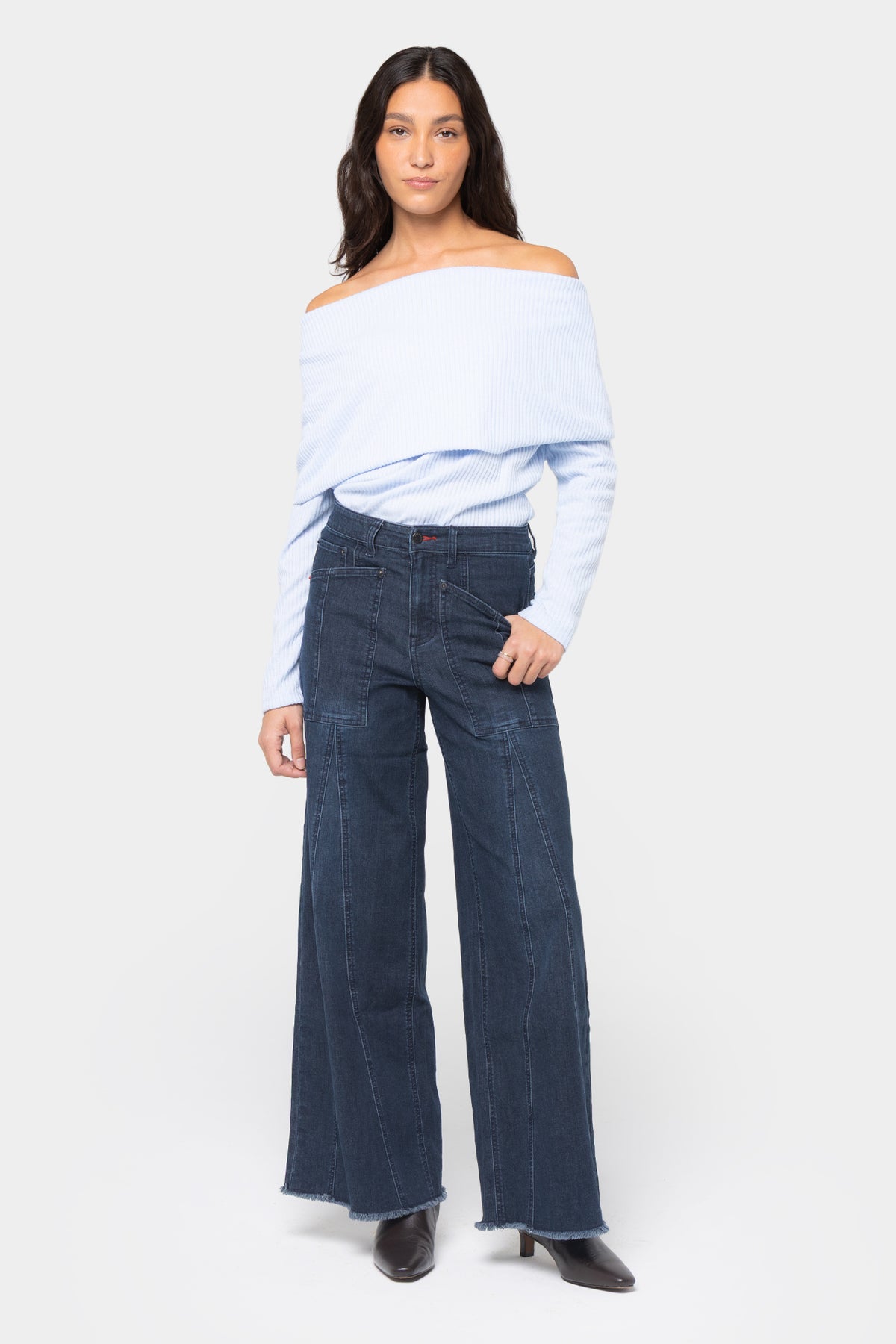 Comfy Rib Cowl to Off Shoulder Top