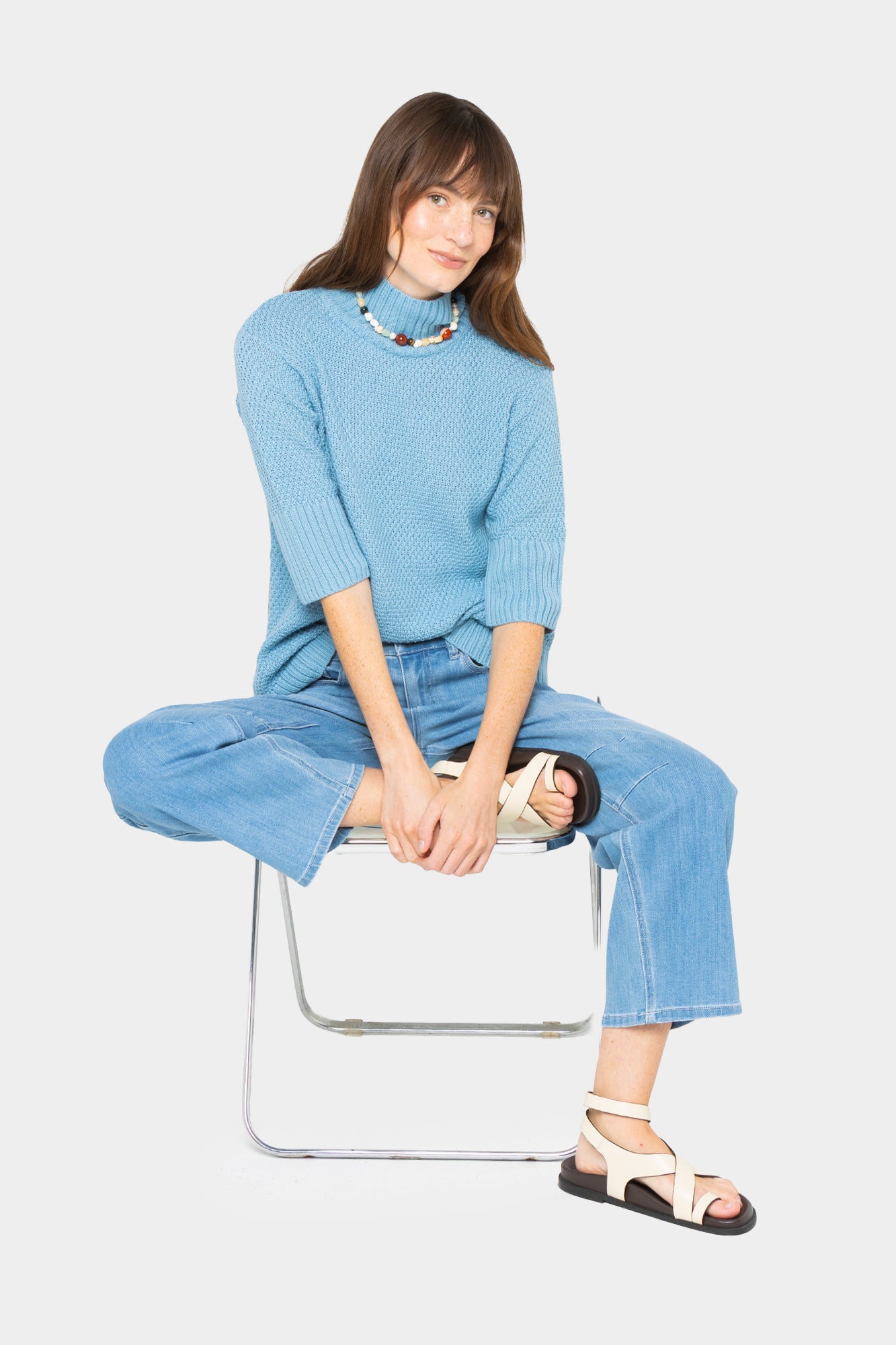 Turtleneck Elbow Sleeve Sweater