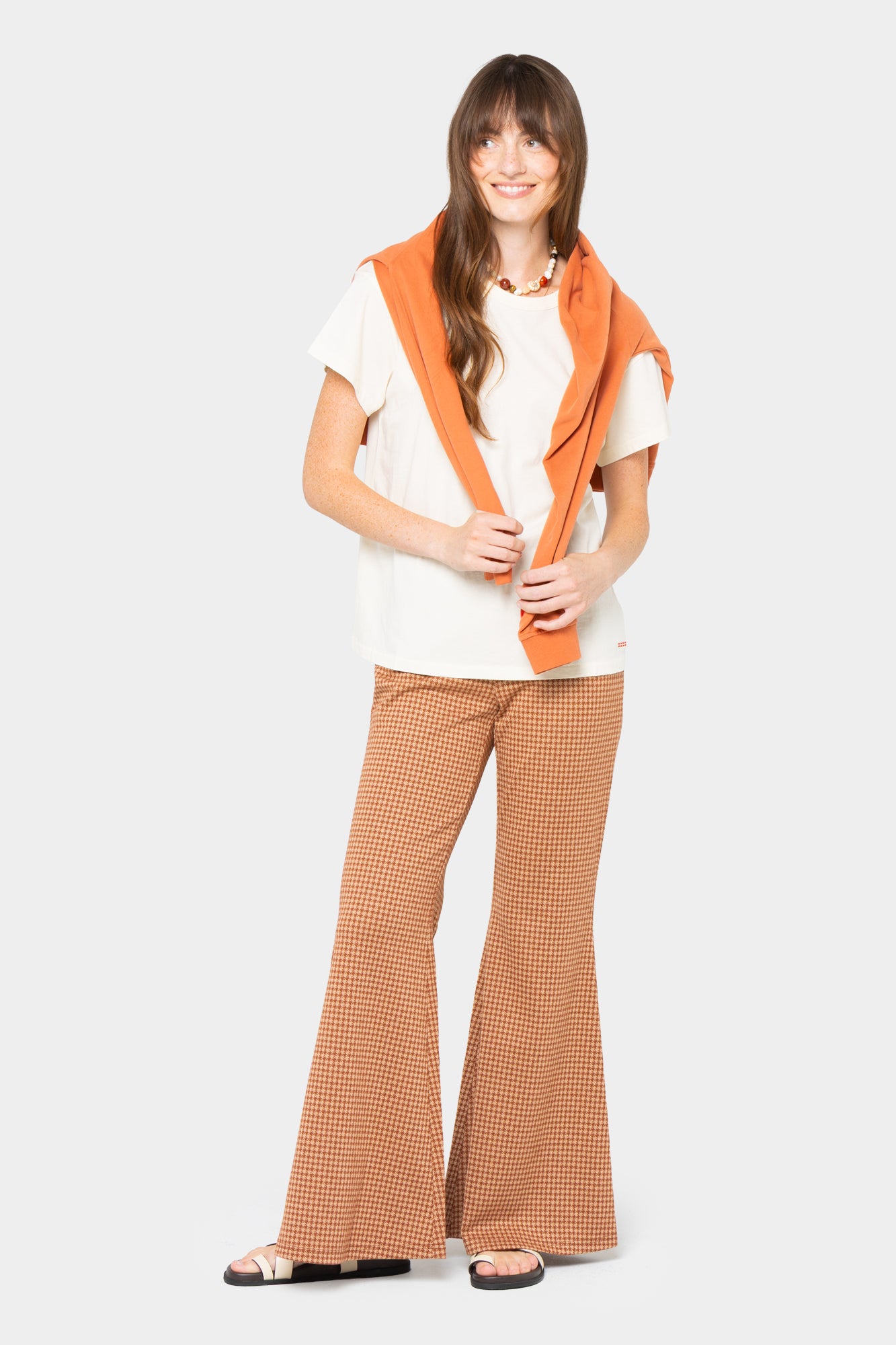 Brushed Knit Pull-On Flare Pants