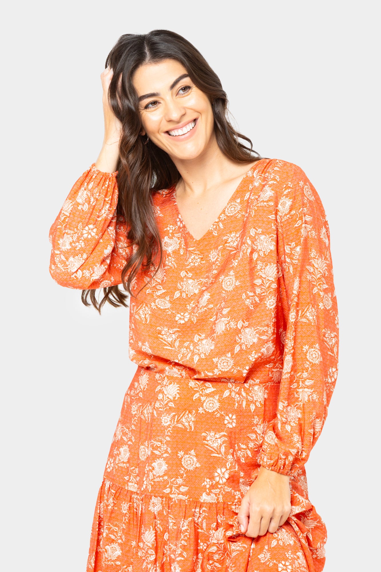 Boheme Printed Pleat Back Blouse