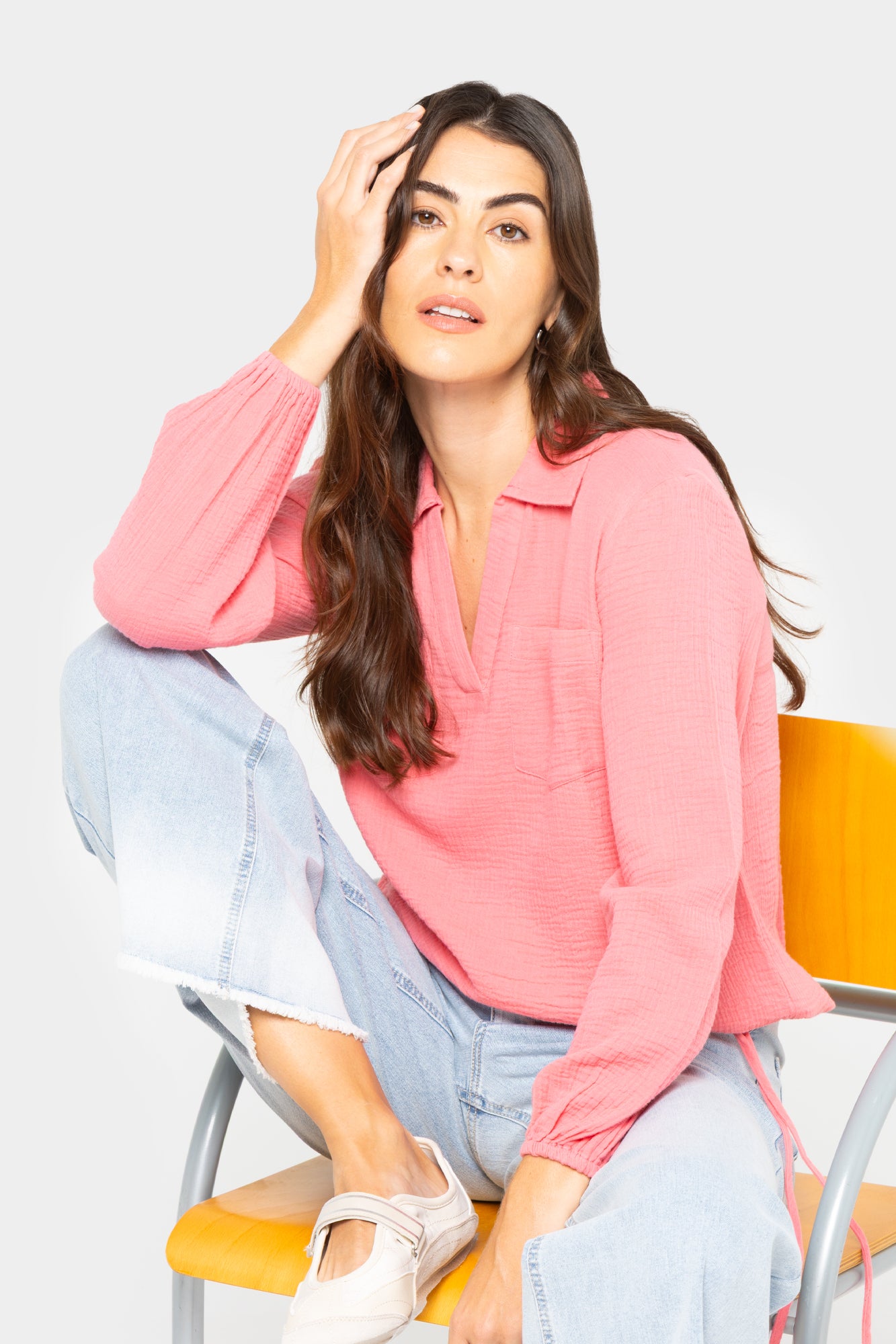 Boheme Cotton Collared Blouse