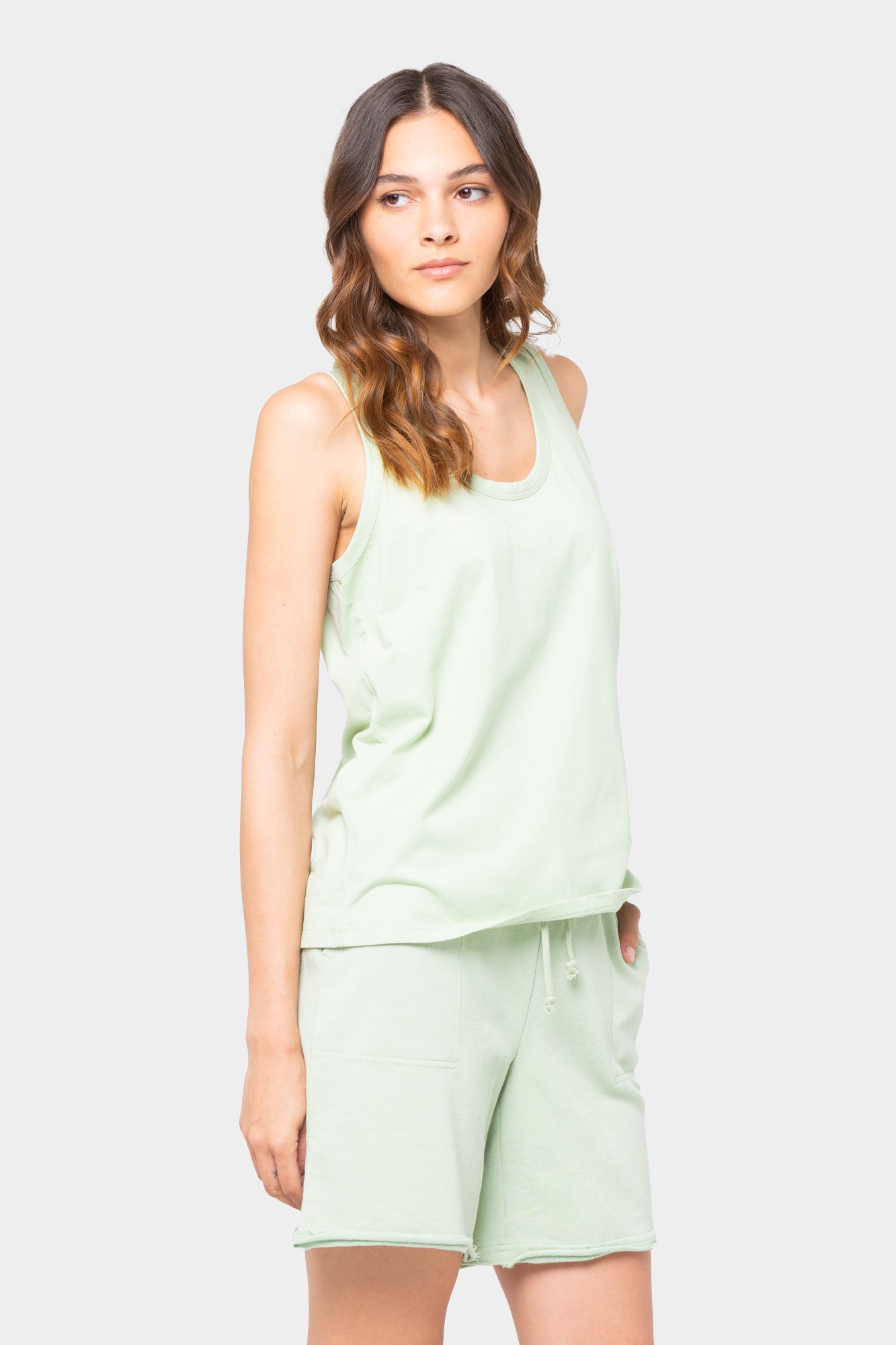 U Neck Sueded Knit Tank