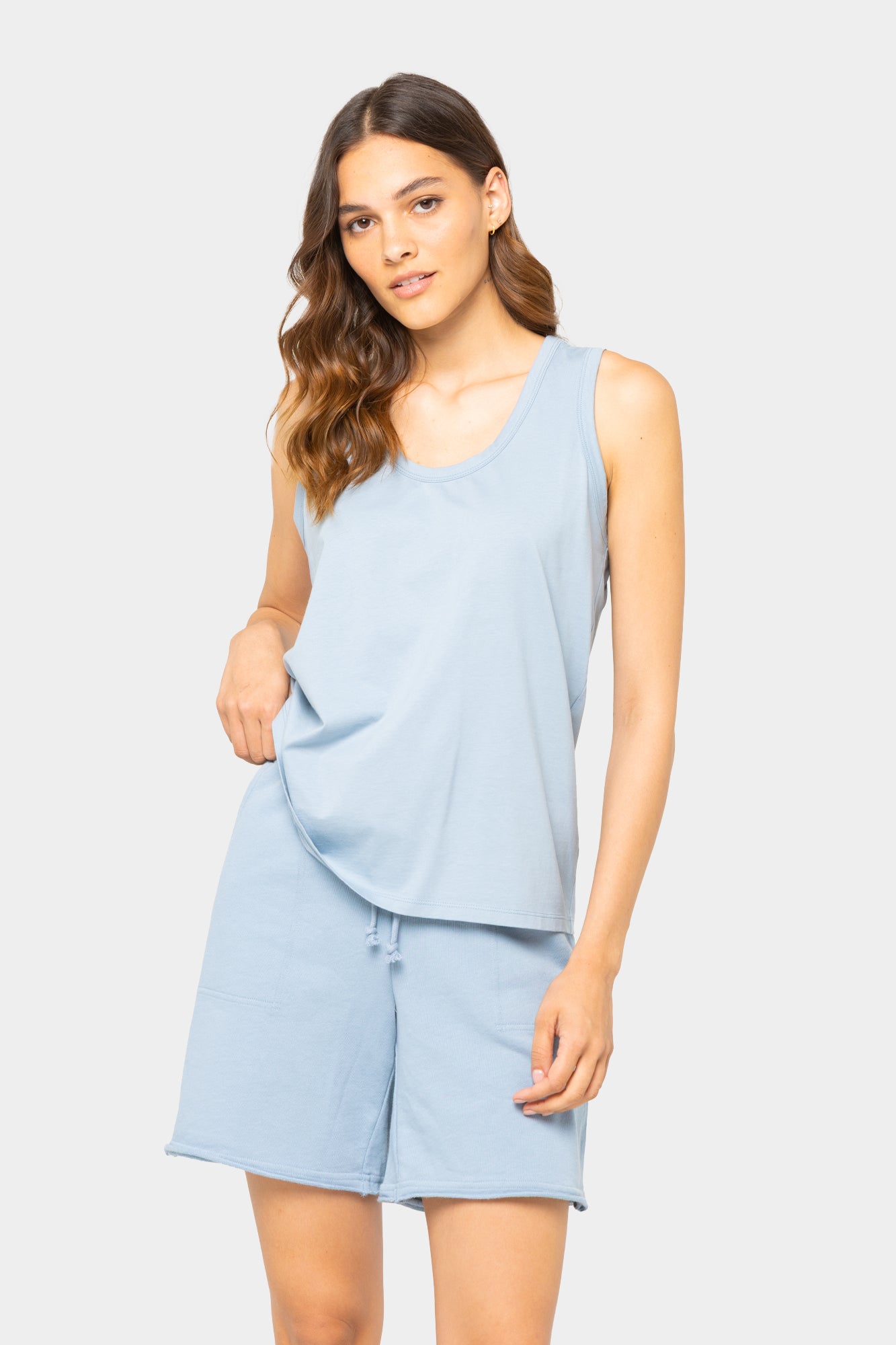 U Neck Sueded Knit Tank