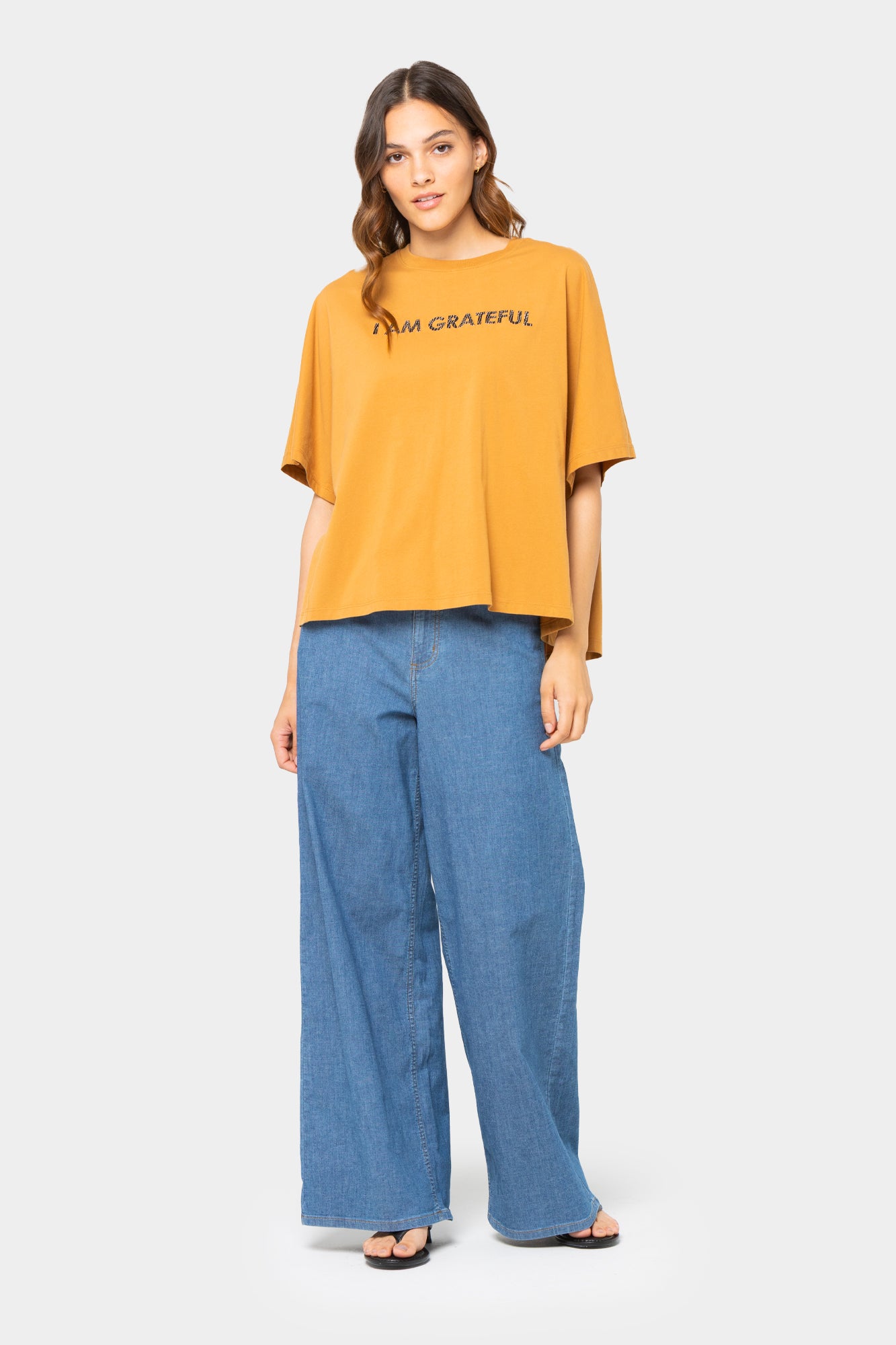 Sueded Knit Graphic Tee with Embroidery