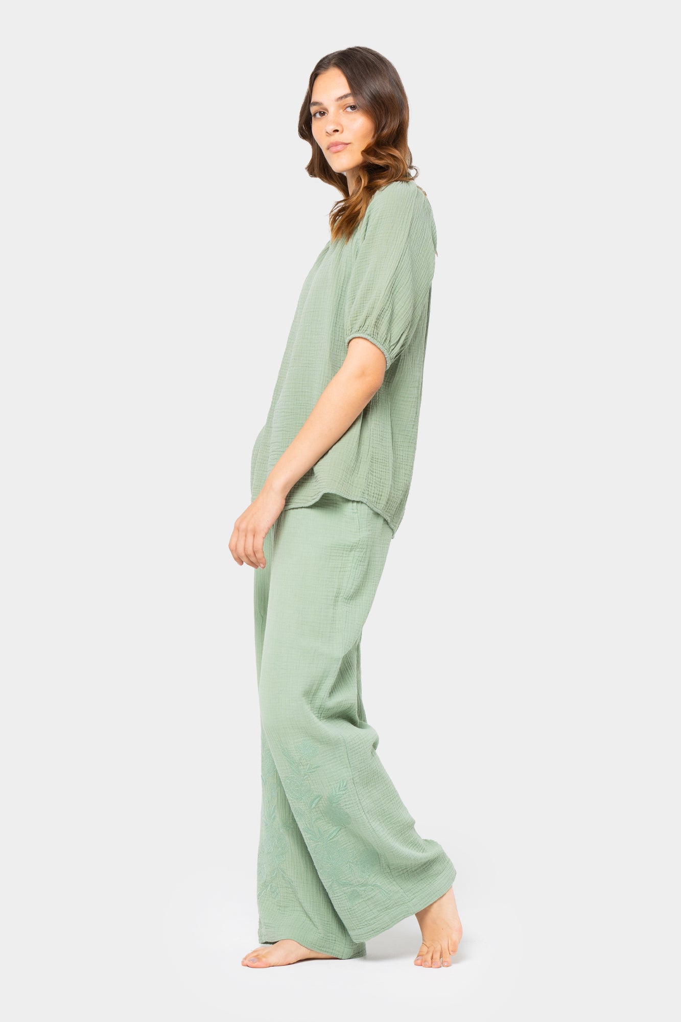 Boheme Gauze Smocked Waist Pant