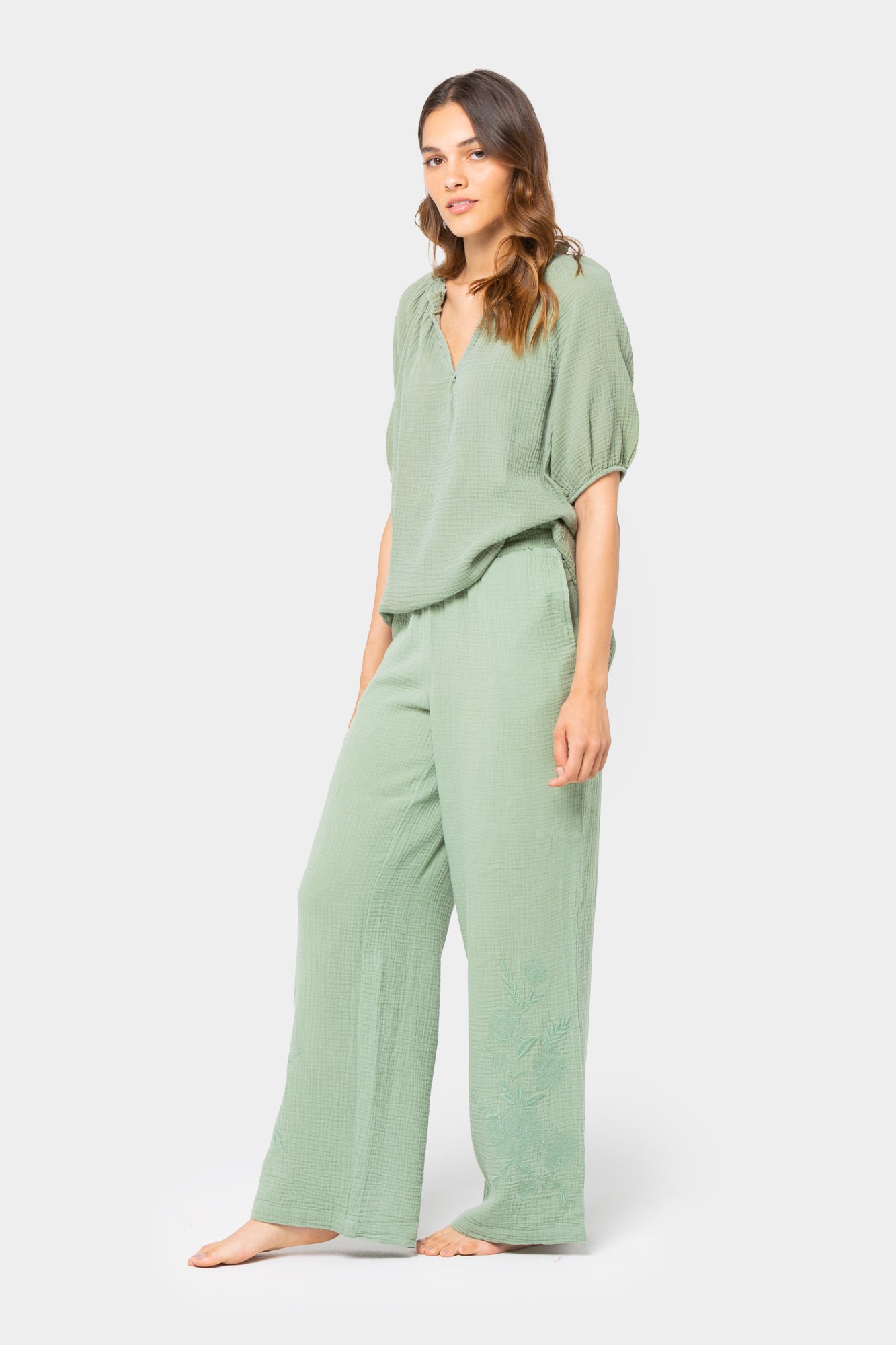 Feminine Popover Sleeve Blouse