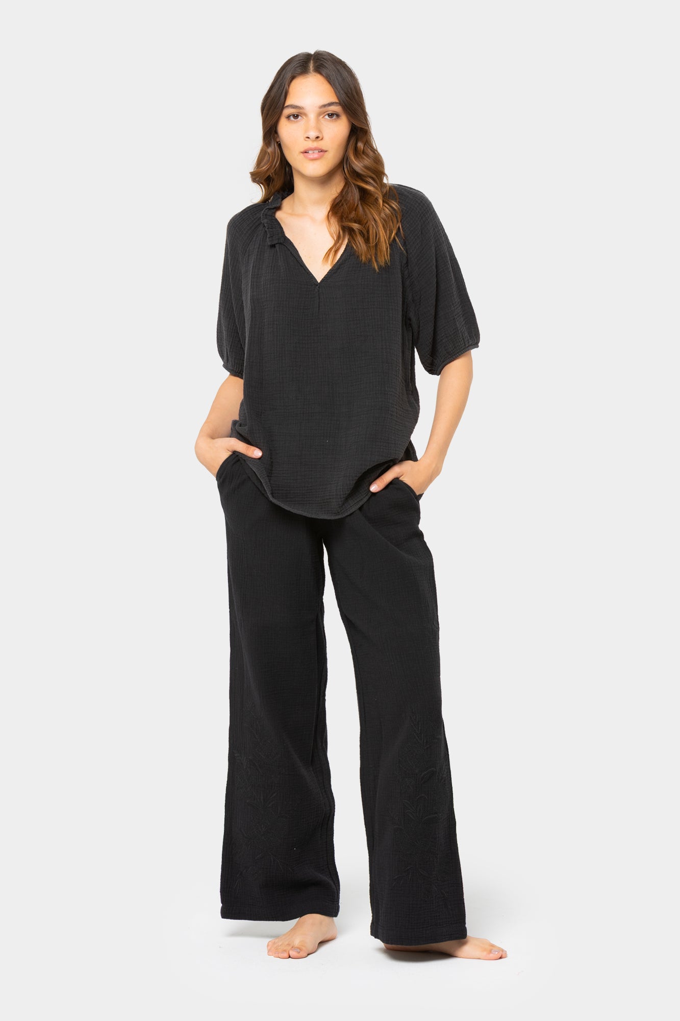 Boheme Gauze Smocked Waist Pant