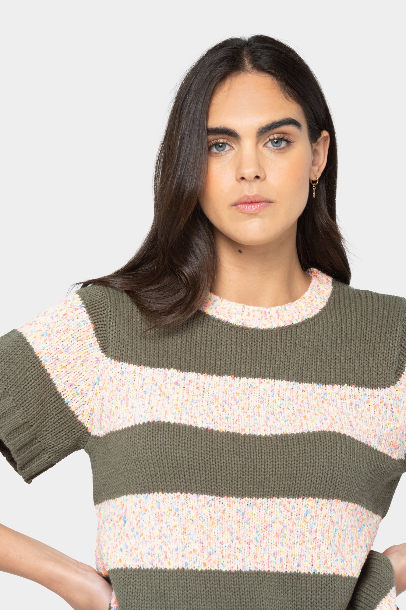 Short Sleeve Neon Sweater