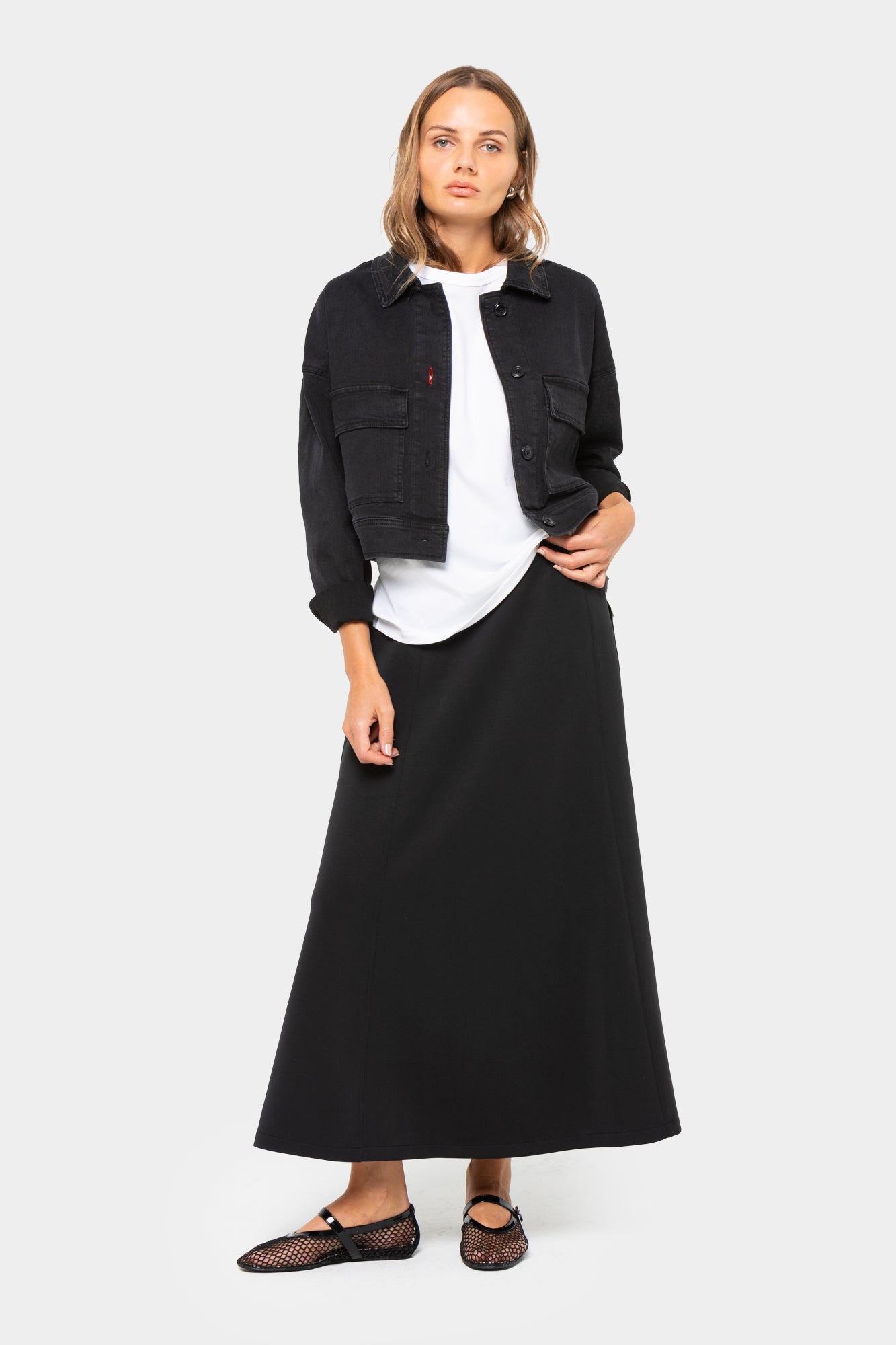 Black Label Scuba Midi Skirt