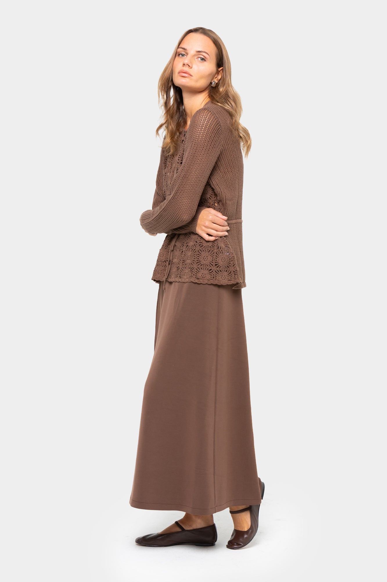 Black Label Scuba Midi Skirt