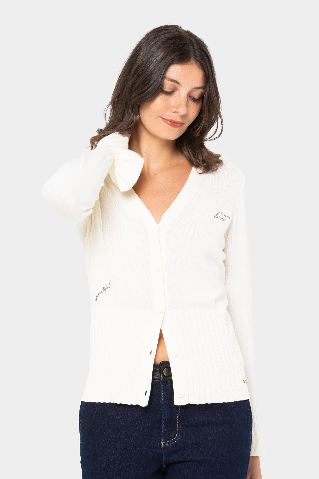 Black Label Ruffle Cuff Cardigan