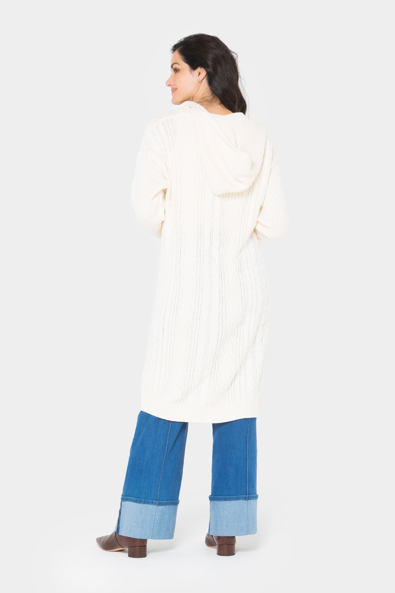 Open Front Hooded Duster Cardigan