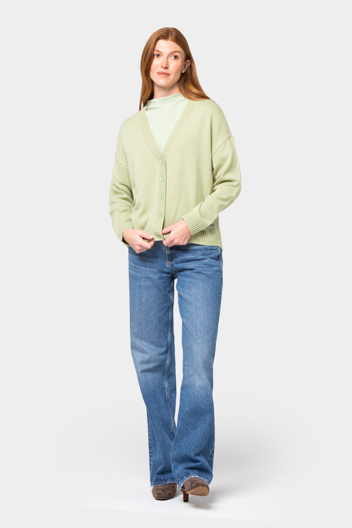 Braid Trim Circle Hem Cardigan