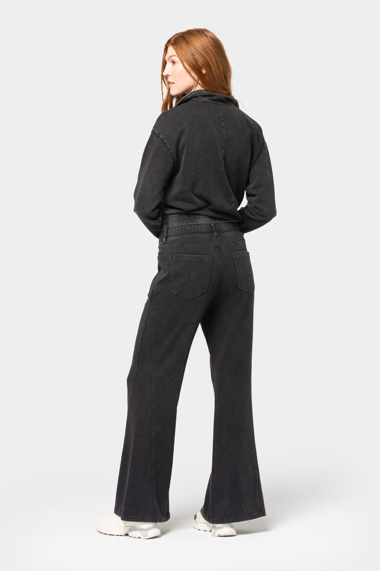 Washed French Terry Pull-On Trouser