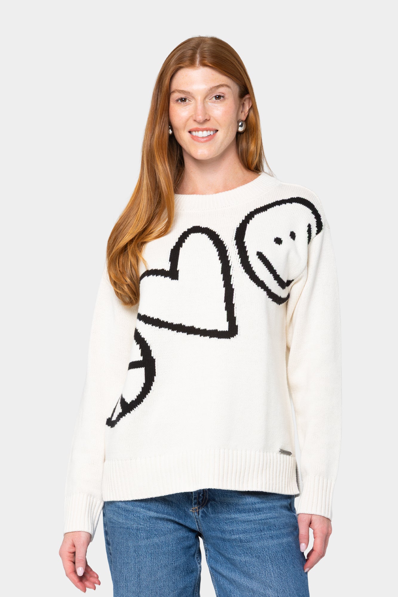 ニット/セーター the virgins heart logo knit ivory Heart Aran Pullover Sweater