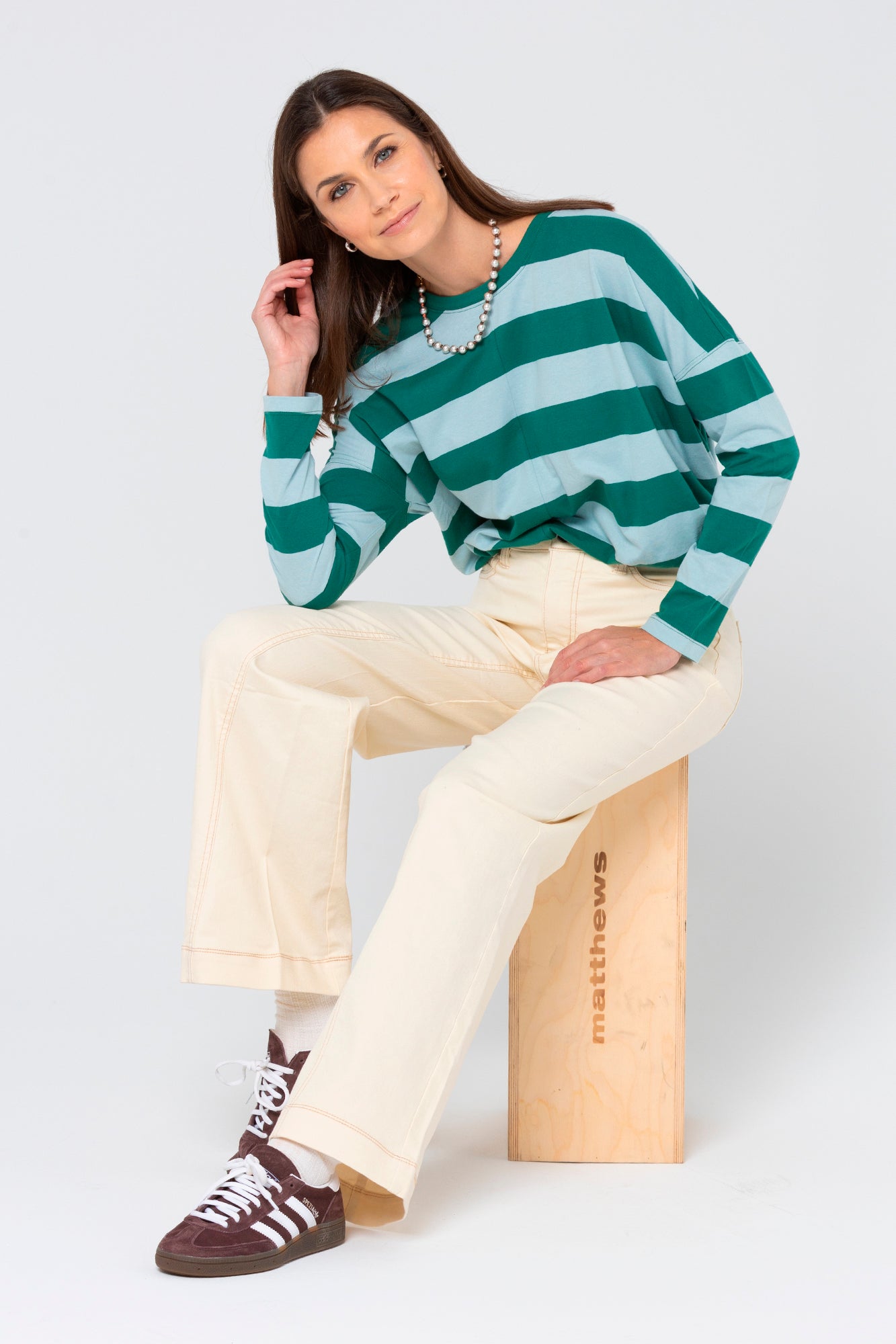 Striped Hi-Low Hem Tee