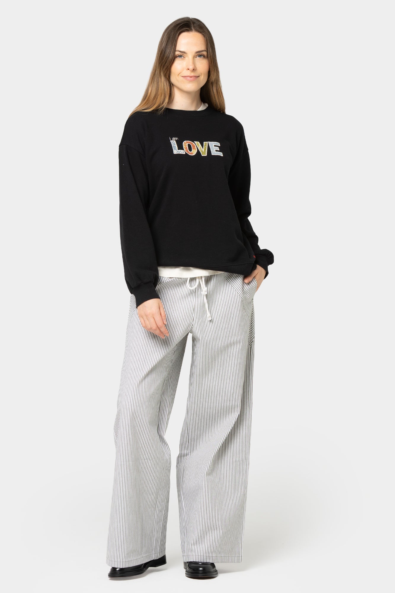 Full Length Multi Directional Railroad Stripe Pants