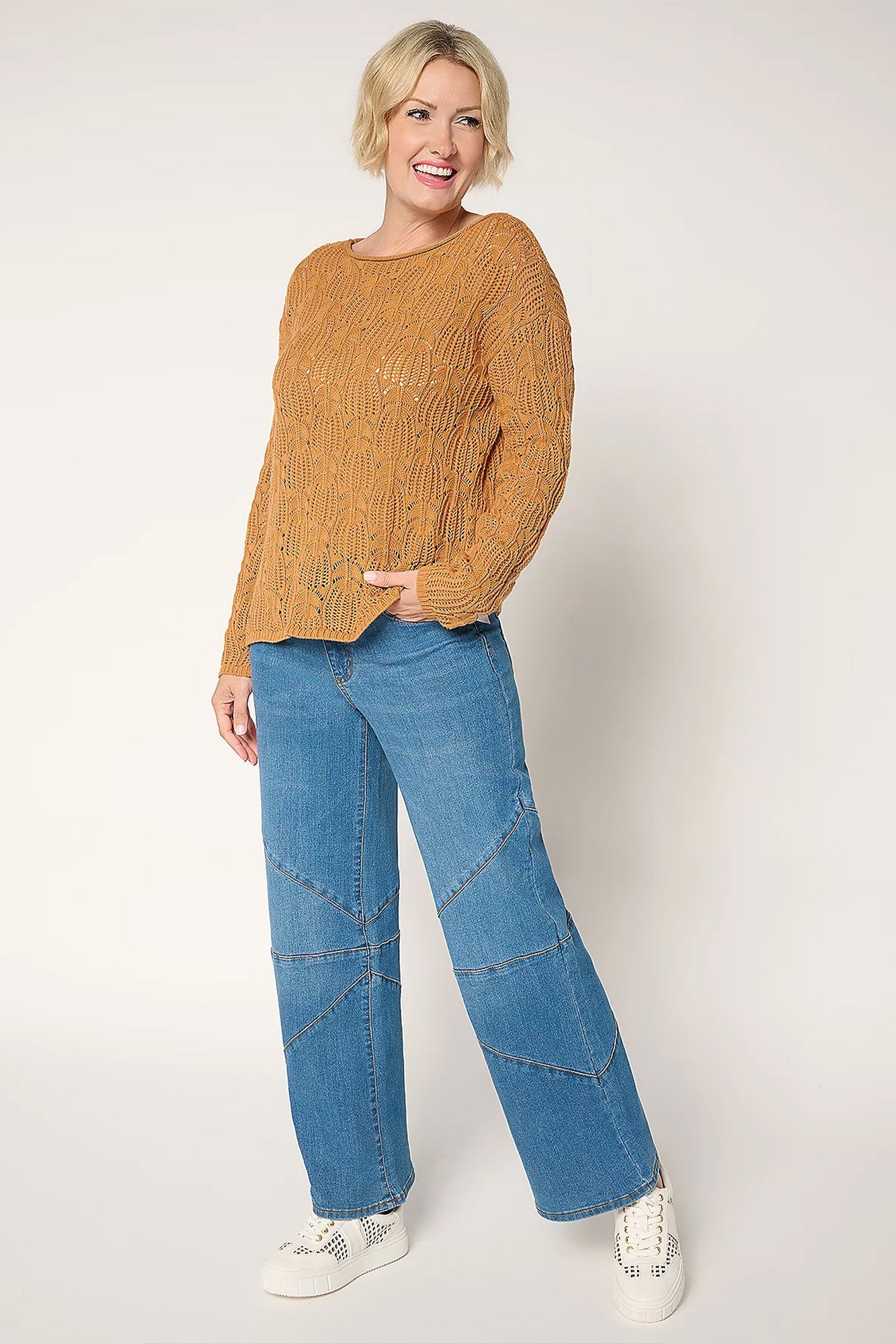 Full Leg Jean with Seamed Knee