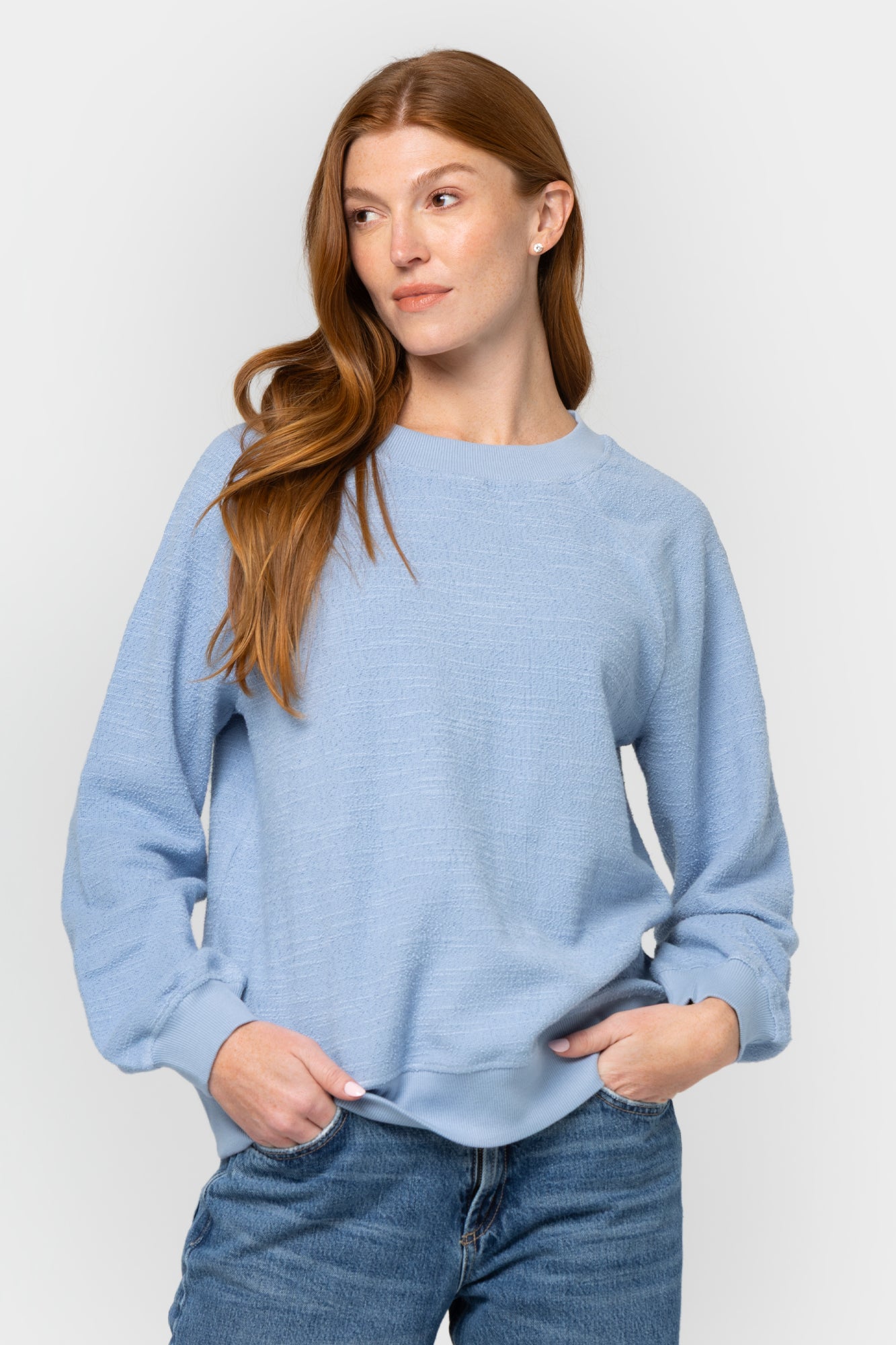 Slub French Terry Crew Neck Sweatshirt