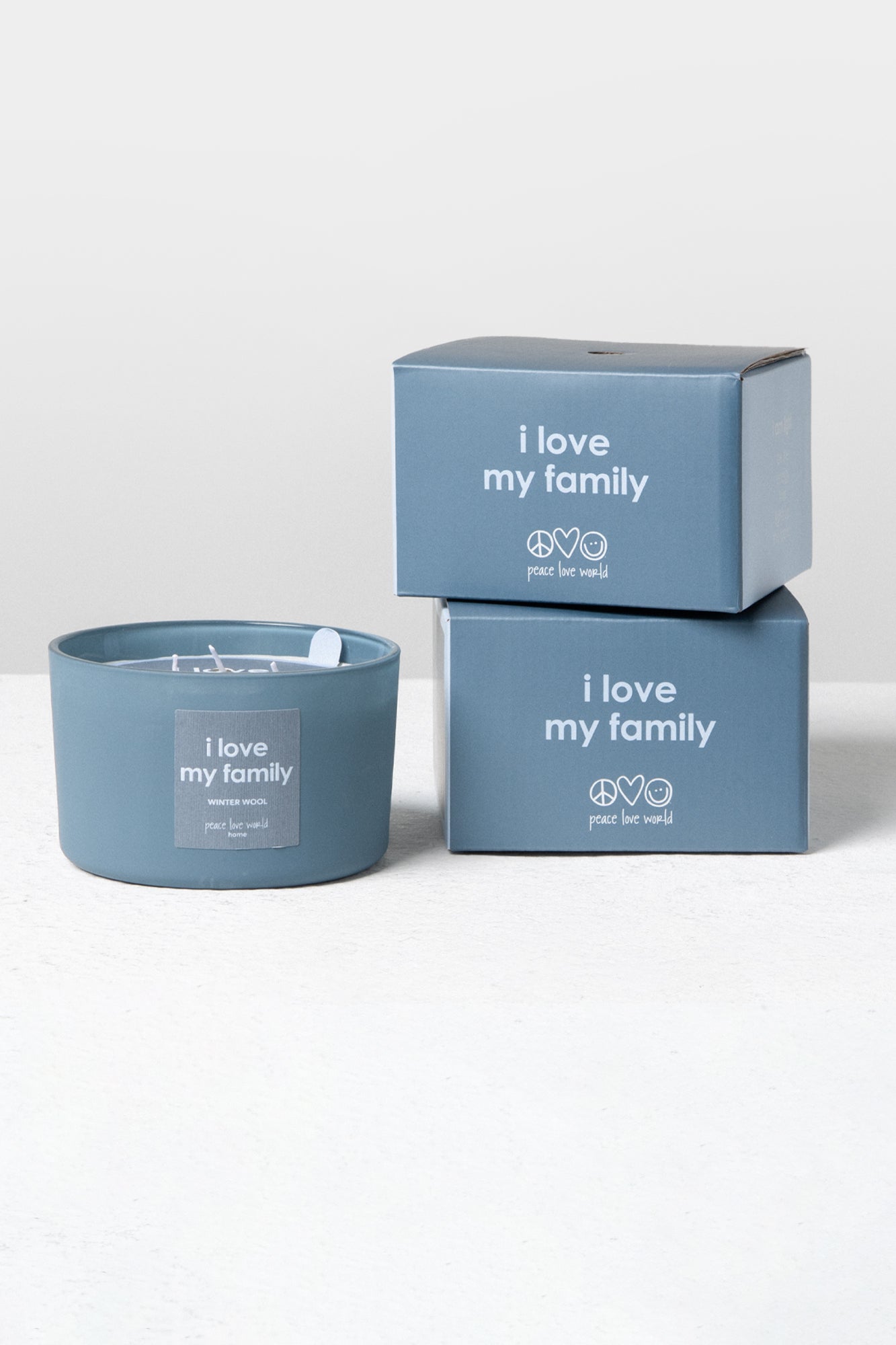 16oz set of 2 Candles - I Love My Family - Winter Wool