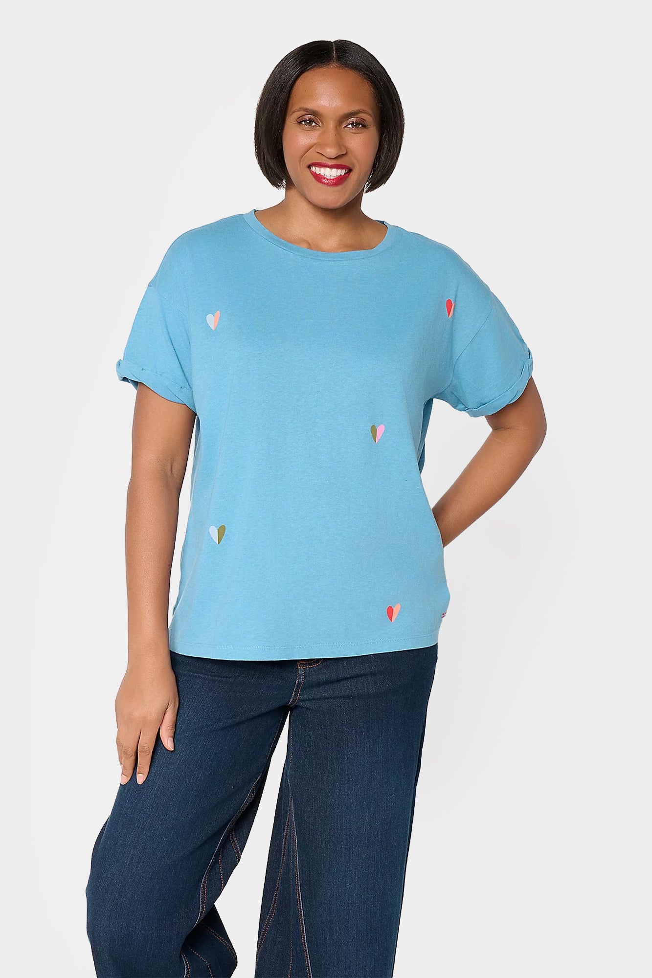 Printed Motif Crew Neck Tee Shirt