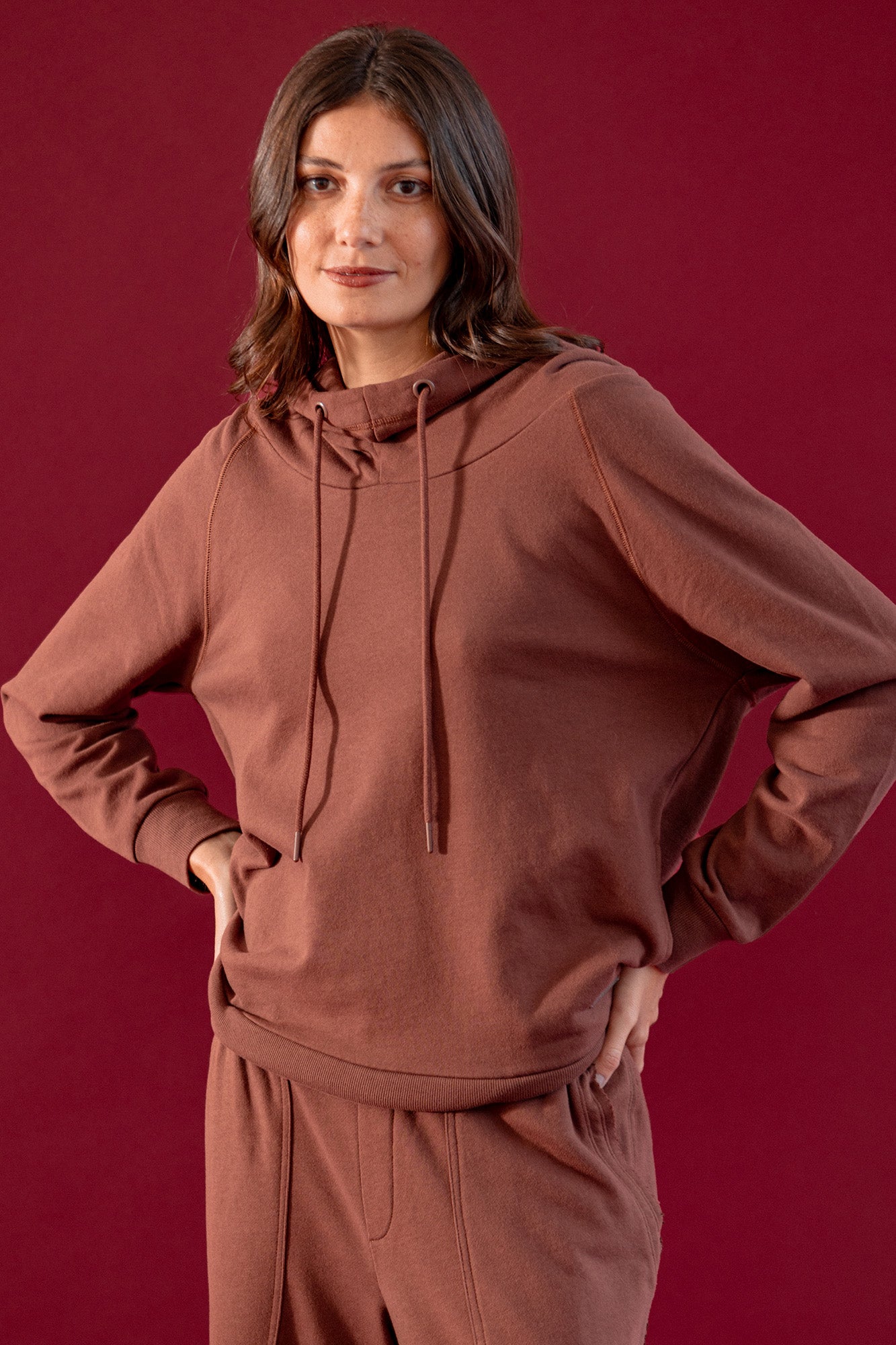 Alina French Terry Cowl Neck Sweatshirt