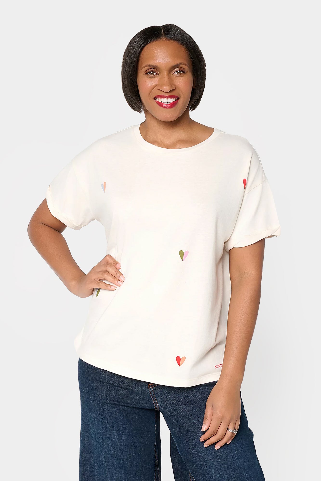 Printed Motif Crew Neck Tee Shirt