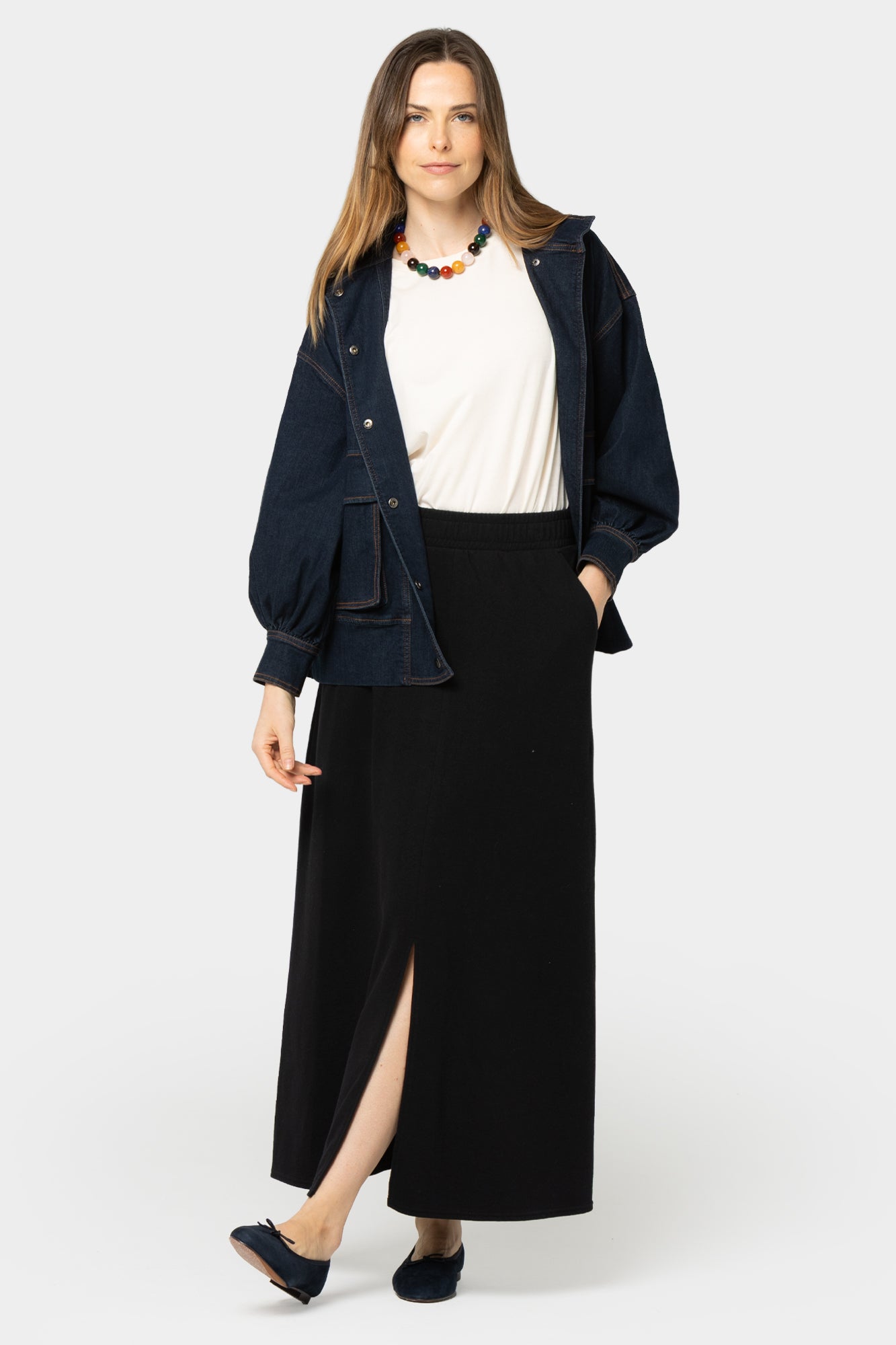 Pull On Skirt with Center Front Vent