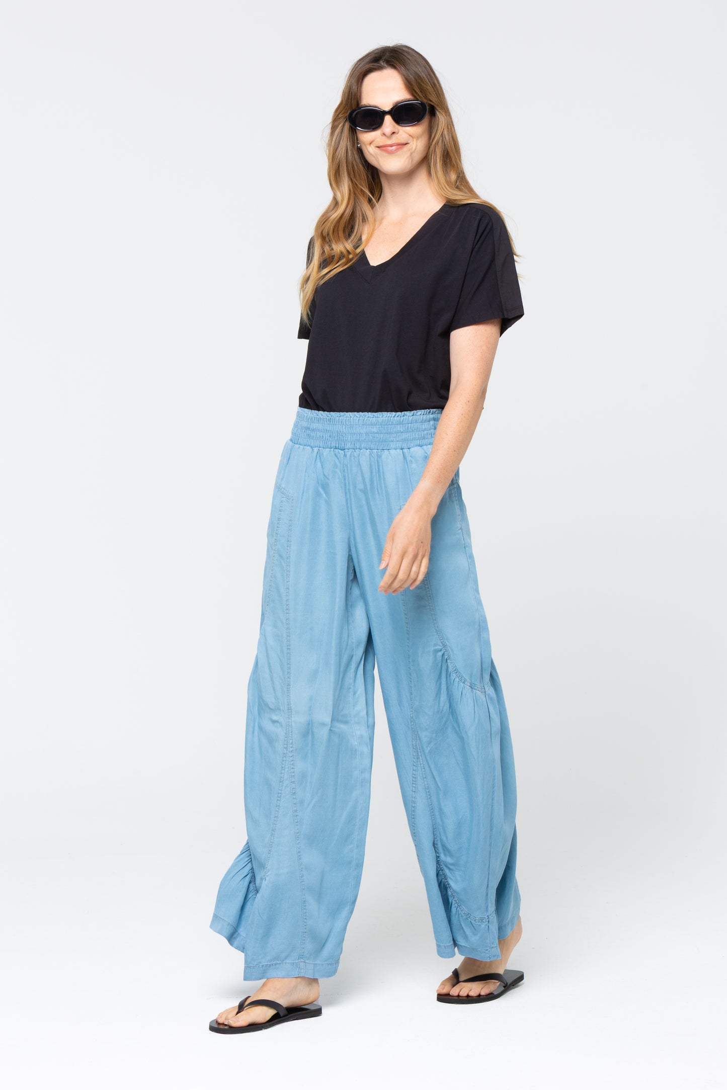 Boheme Drapey Lyocell Wide Leg Jeans