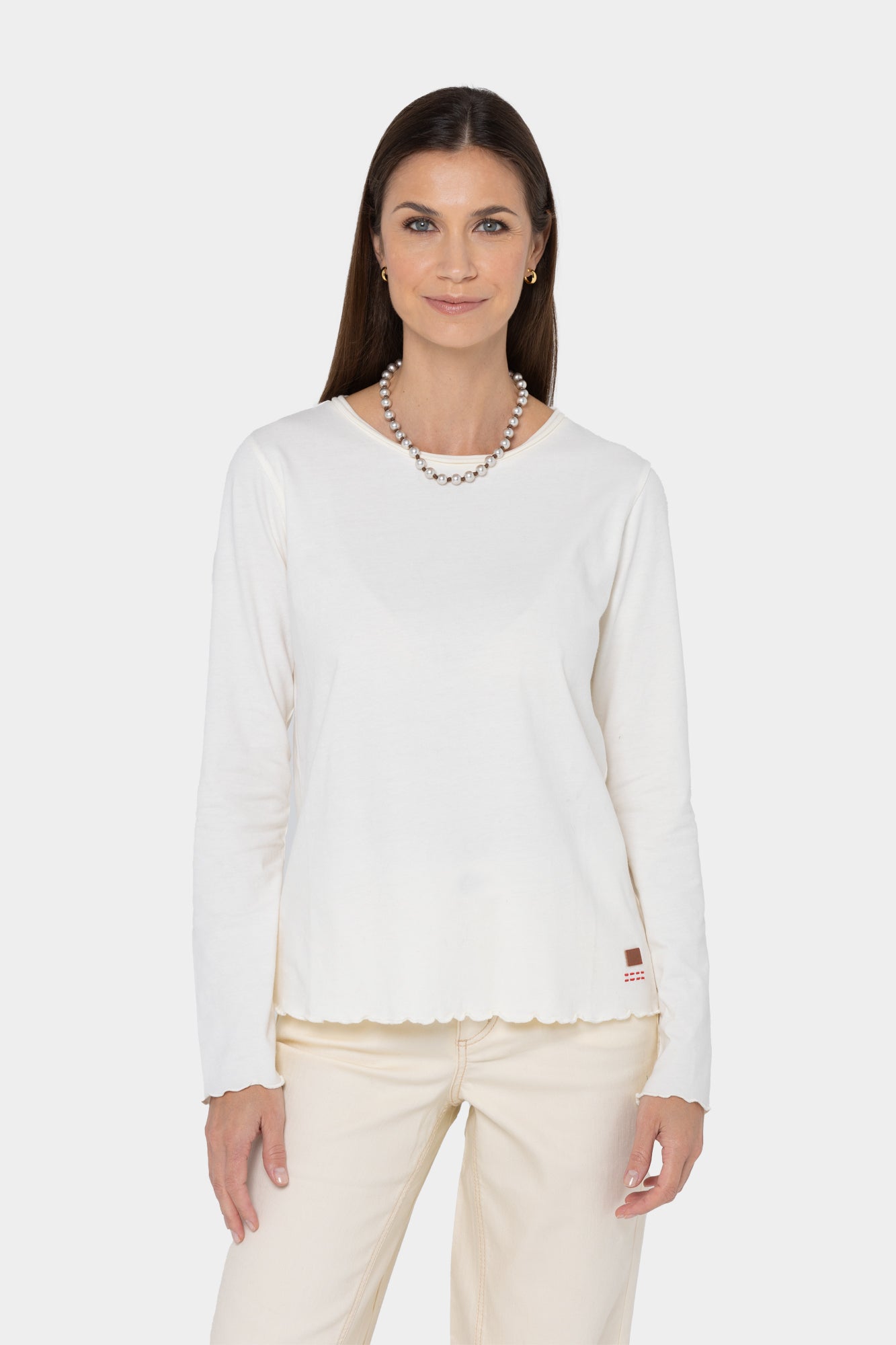 Sueded Knit Lettuce Edge Top