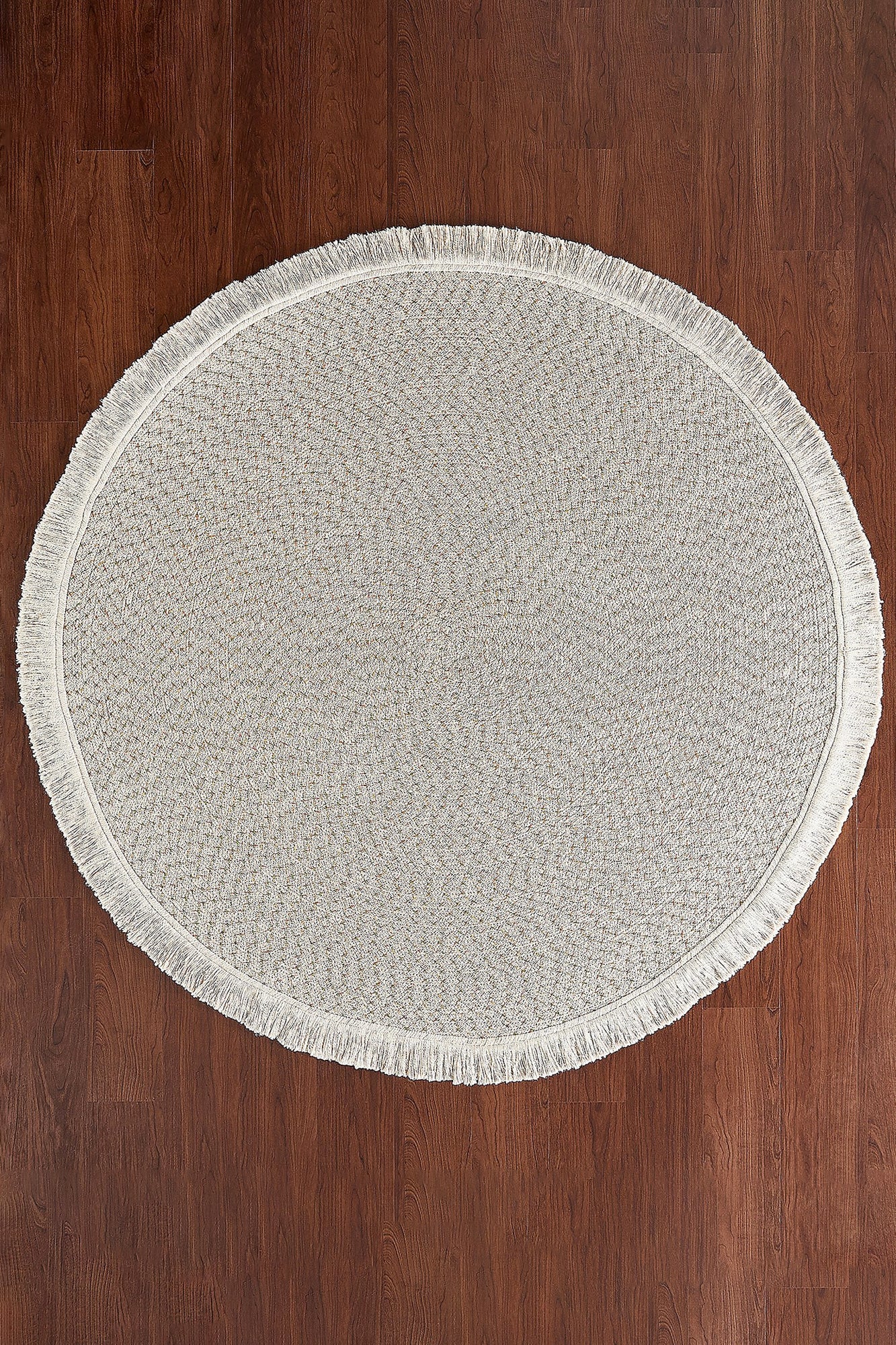 Hand Braided Fringe 5-Foot Round Rug